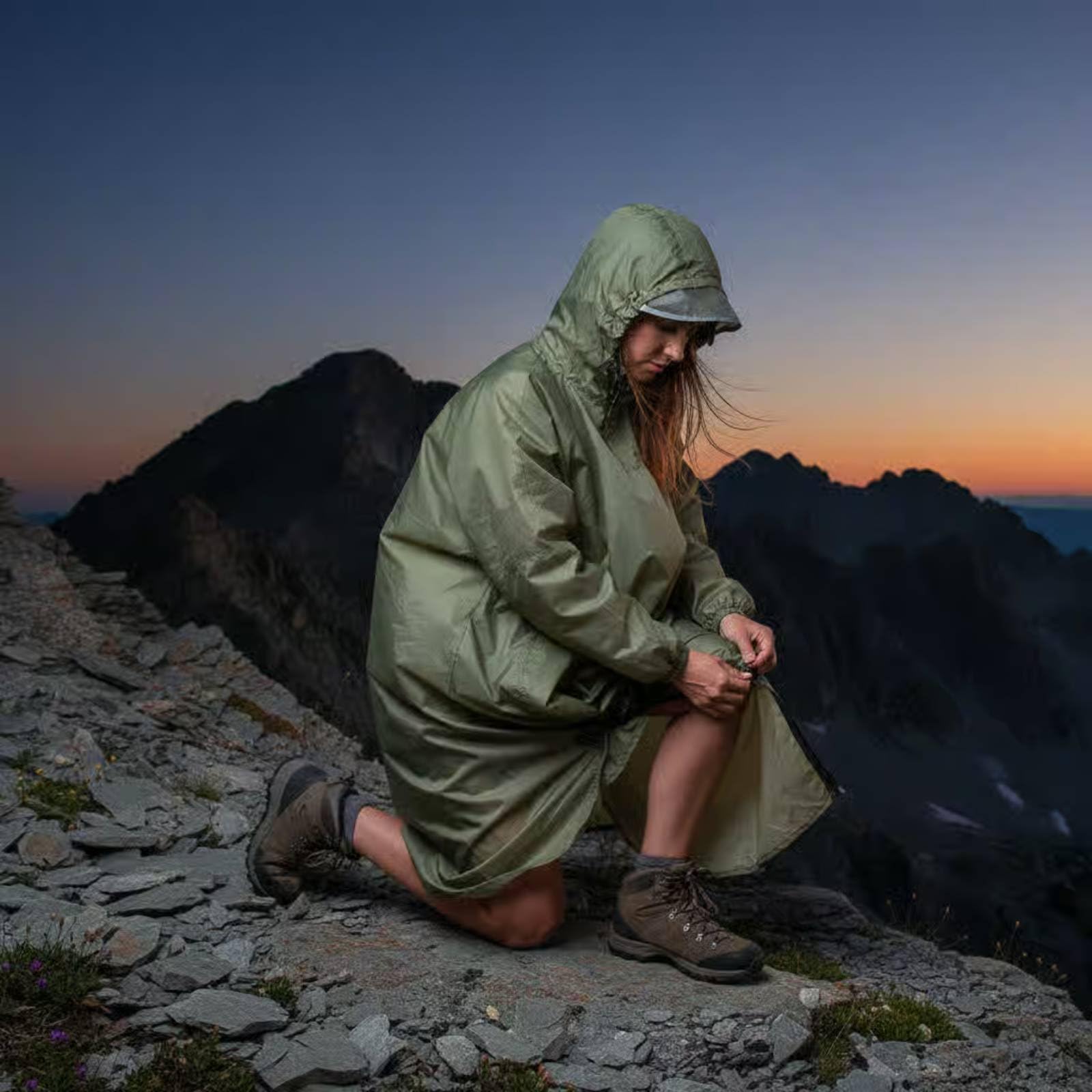 Poncho Randonnée Compact Imperméable Sac à Dos Double Usage Poncho Léger pour Randonneurs, Alpinistes, Pêche