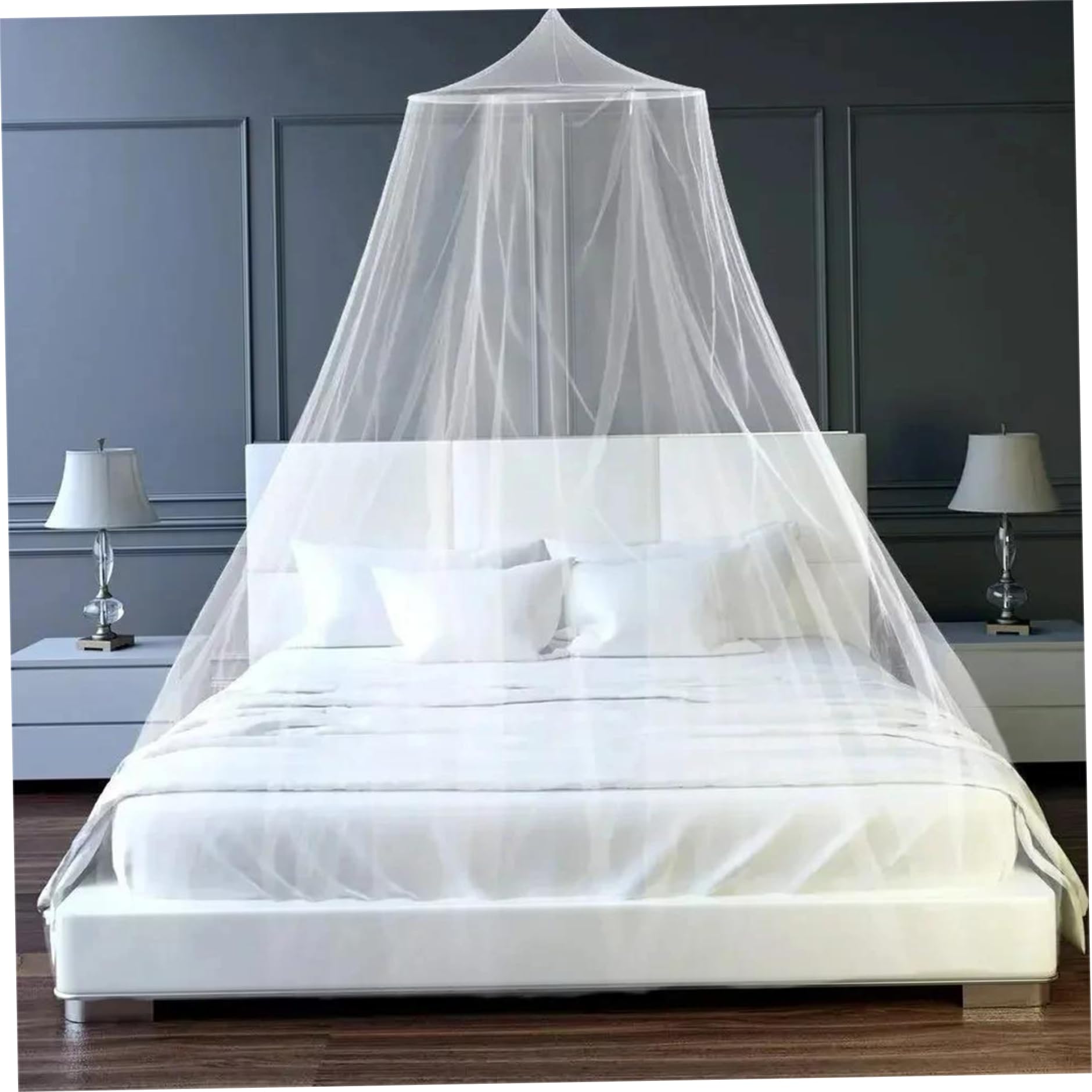 Rideaux de lit suspendus blancs pour une ambiance de chambre princesse feutree
