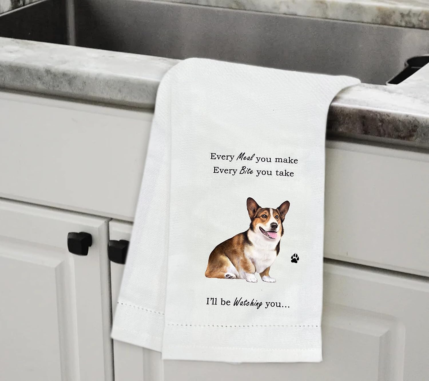 E&S Imports Welsh Corgi Kitchen Towels - Soft, Highly Absorbent - Welsh Corgi Gifts - Dish & Tea Towels - Reusable, Quick Drying - 100% Natural Cotton - Perfect for Pet Lovers image 2