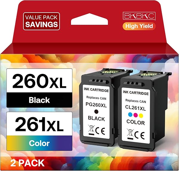 PG-260 XL CL-261 XL Ink Cartridges Replacement for Canon 260XL and 261XL Remanufactured Ink Cartridge Compatible with TS