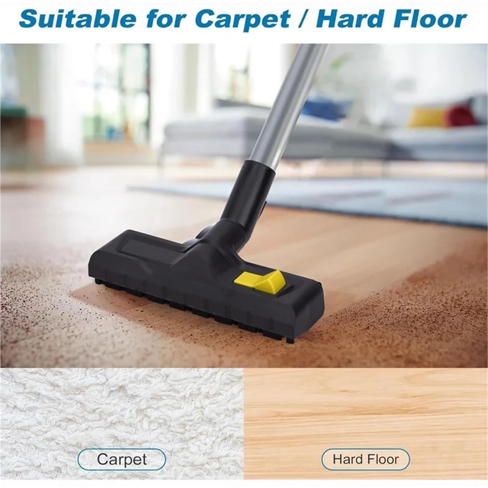 Cepillo de Boquilla de Suelo Universal Compatible con aspiradora Karcher Thoma Henry Hoover 32/35mm conmutable Dry/Wet-CLIM