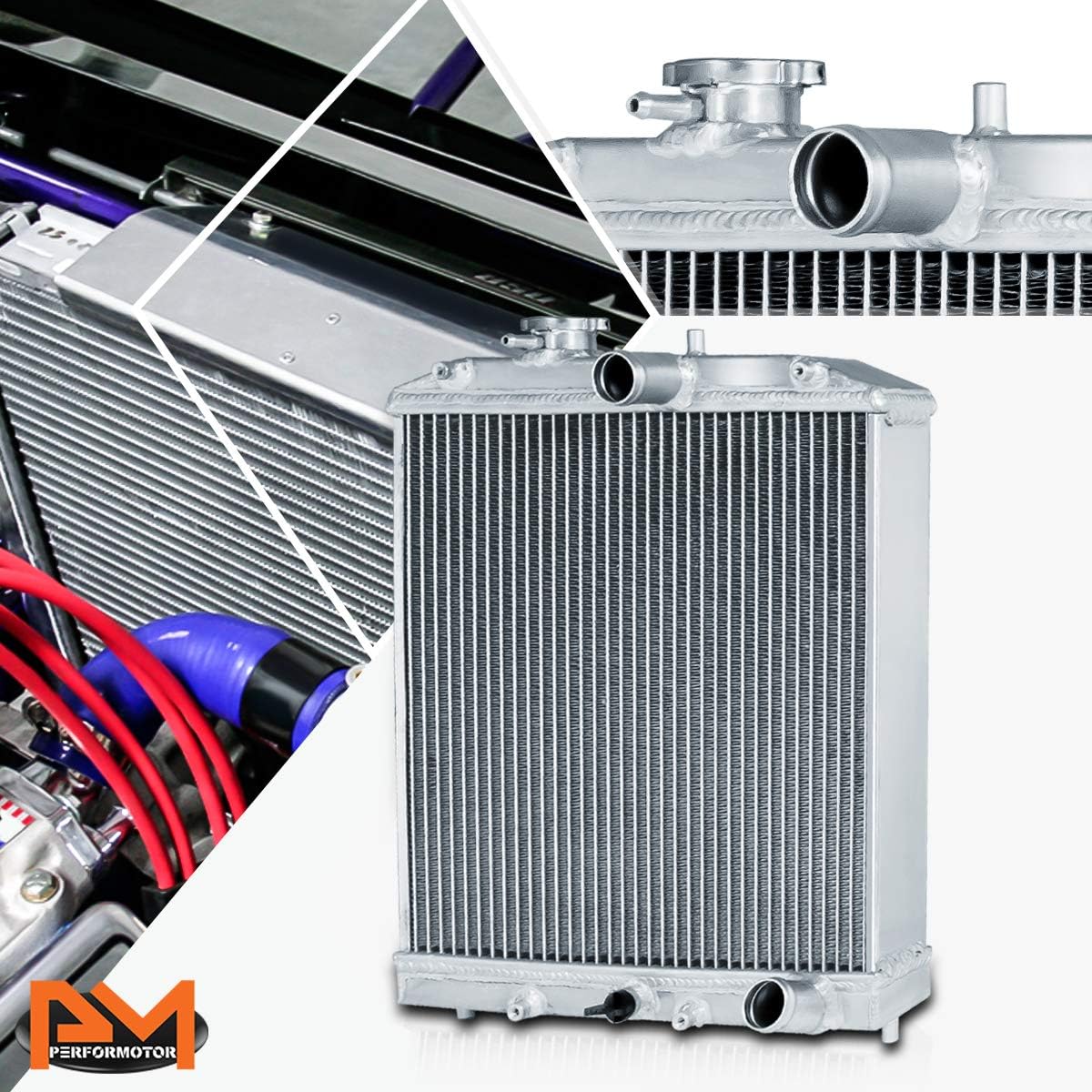 3-Row Aluminum Cooling Radiator Compatible with Honda Civic EG/Del Sol 92-00/Acura Integra 94-01