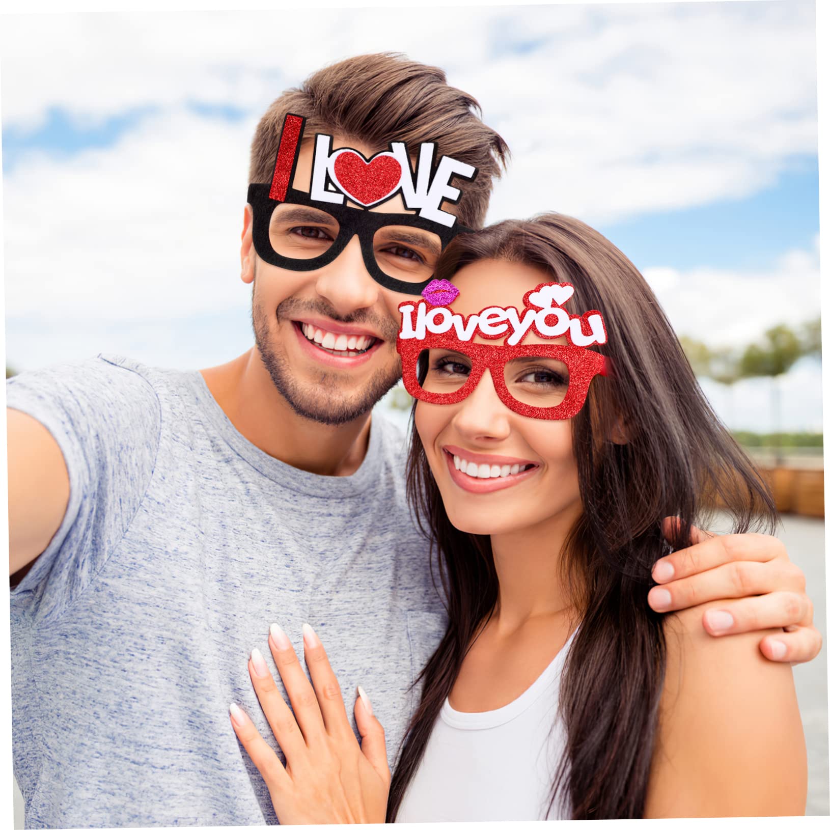 Gafas Rojas 18 Piezas Lentes Gafas para Niños del Día San Valentín Vasos Decorativos Anteojos Papel Fiesta Gafas Festival En Forma Corazon El Plastico Vestir Las Mujeres