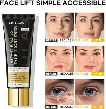 Temporary Face Tightener: Instant Face Lift Cream for Mature Skin (Age 50+) – Visibly Firm & Smooth the Look of Wrinkles Fine Lines – For Bare Skin Use – 2.1 oz