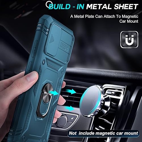 Miniatura 5 de LeYi Funda para teléfono Samsung A02S funda para teléfono A02S con cubierta deslizante para cámara + 2 paquetes protector de pantalla, funda de