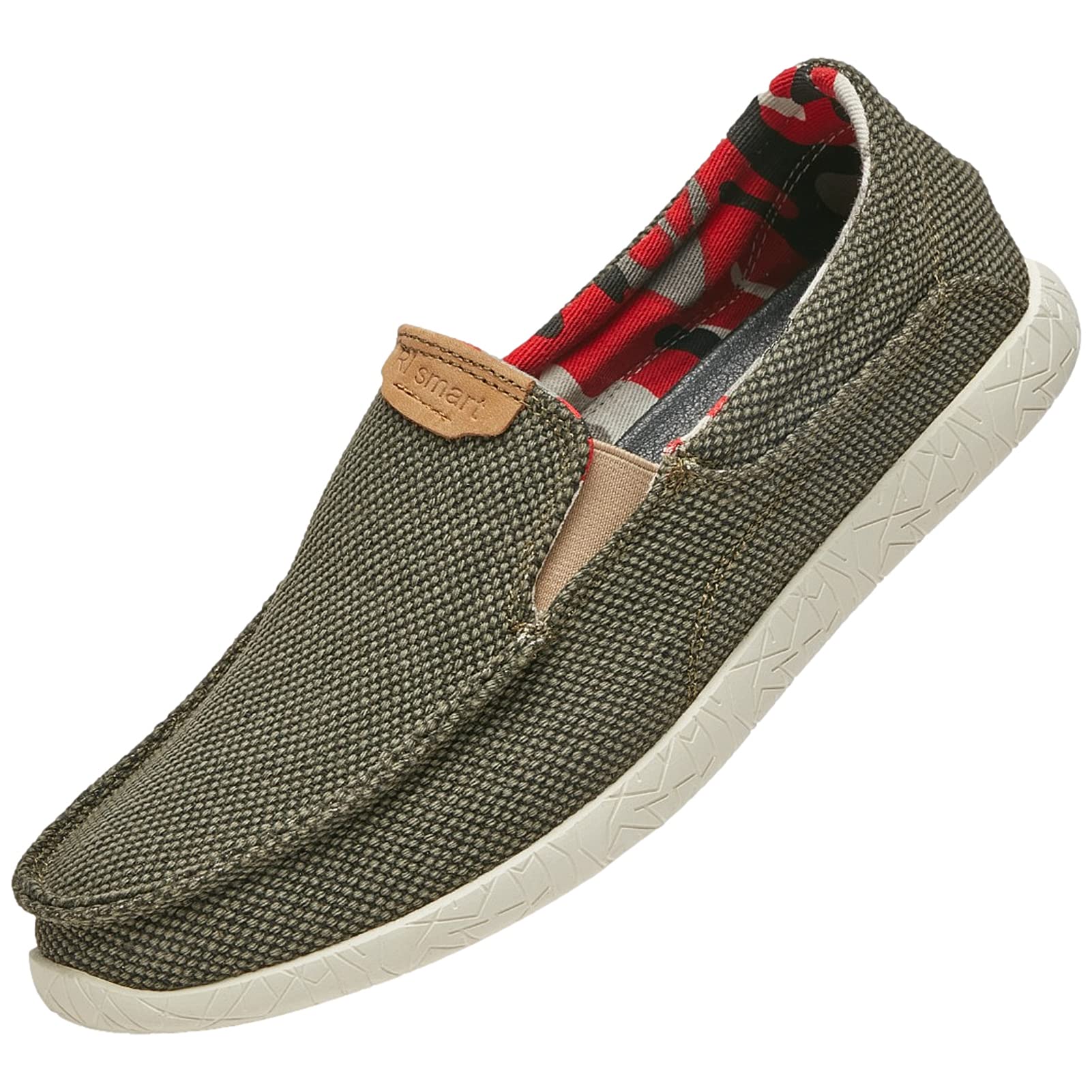 rismart Mocassini Slip-on da Uomo Casuale Tela Antiscivolo Comodo Scarpe da Passeggio