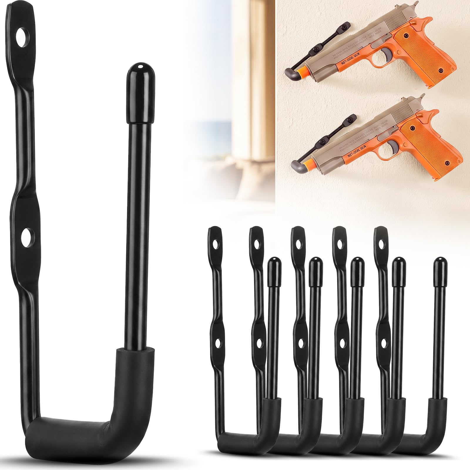 Photo 1 of Yaocom 5 Pcs Pistol Wall Mount Rack with Rubber Coated Hooks