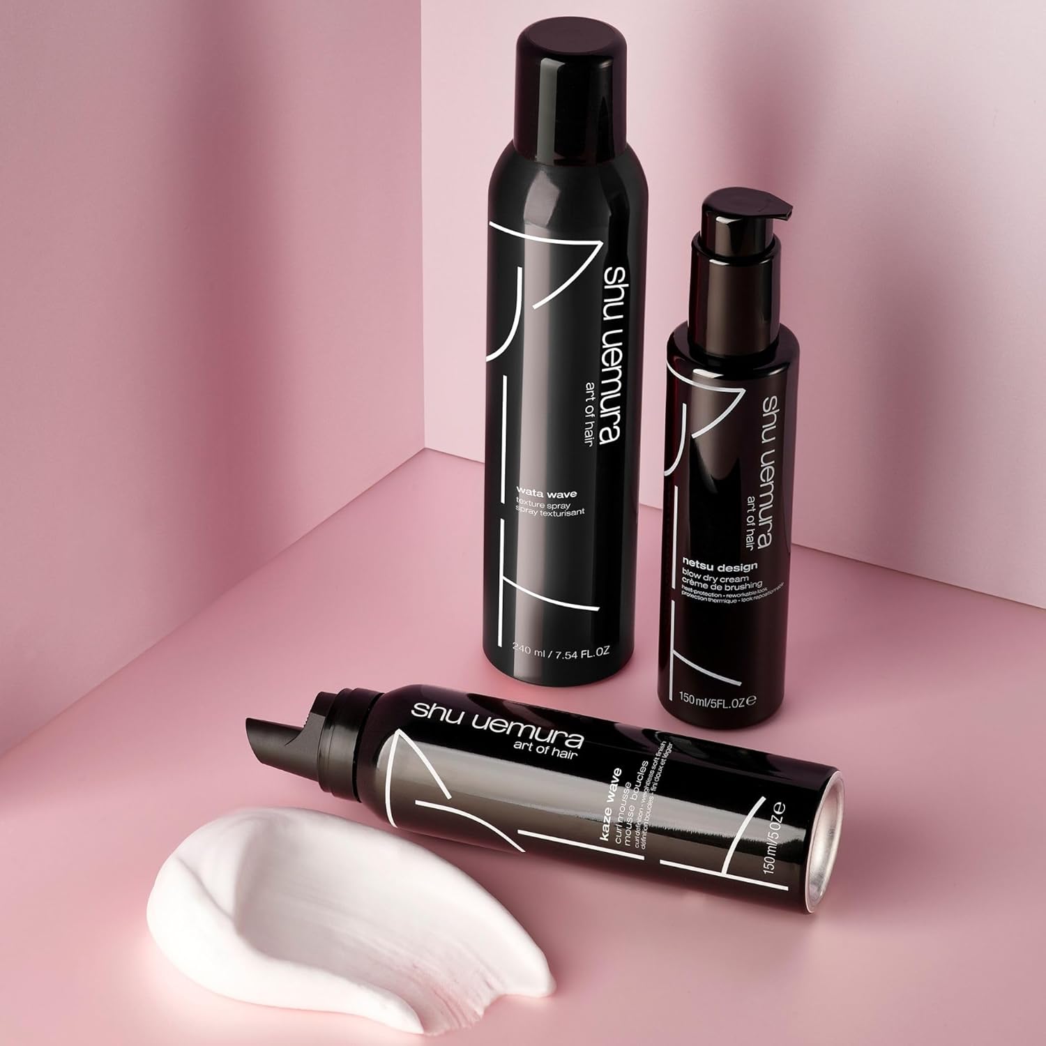 shu uemura art of hair Kaze Wave Curl Defining Mousse - Tames Frizz and Provides Heat Protection, For Wavy and Curly Hair, 5 Fl Oz