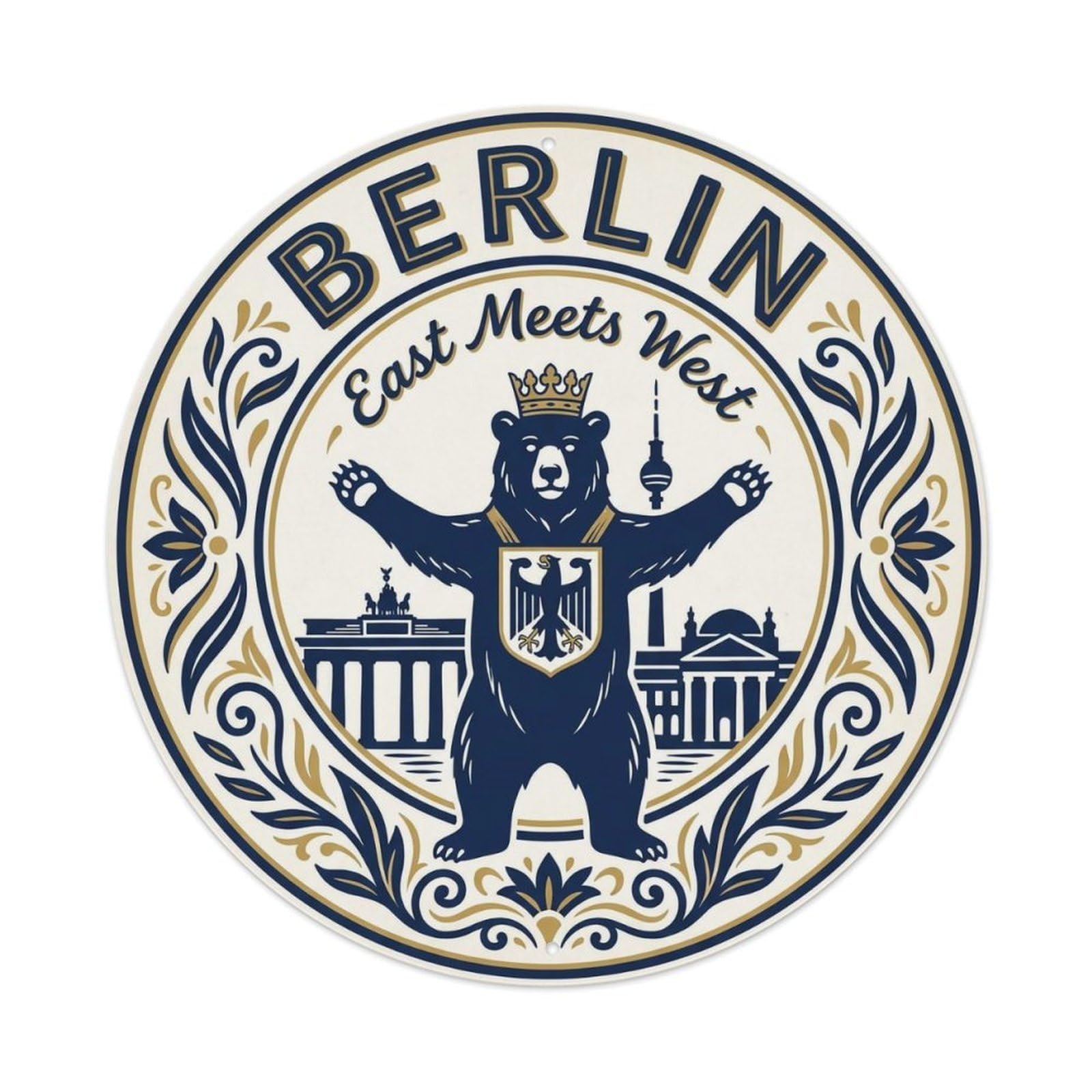Vintage Travel Berlin Germany Monument 1 Metal Tin Sign