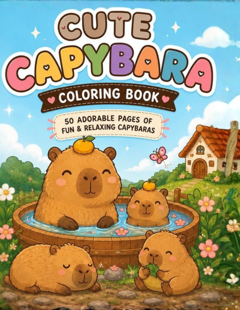 Cute Capybara Coloring Book: Fun, Cozy and Relaxing Capybara Coloring Pages