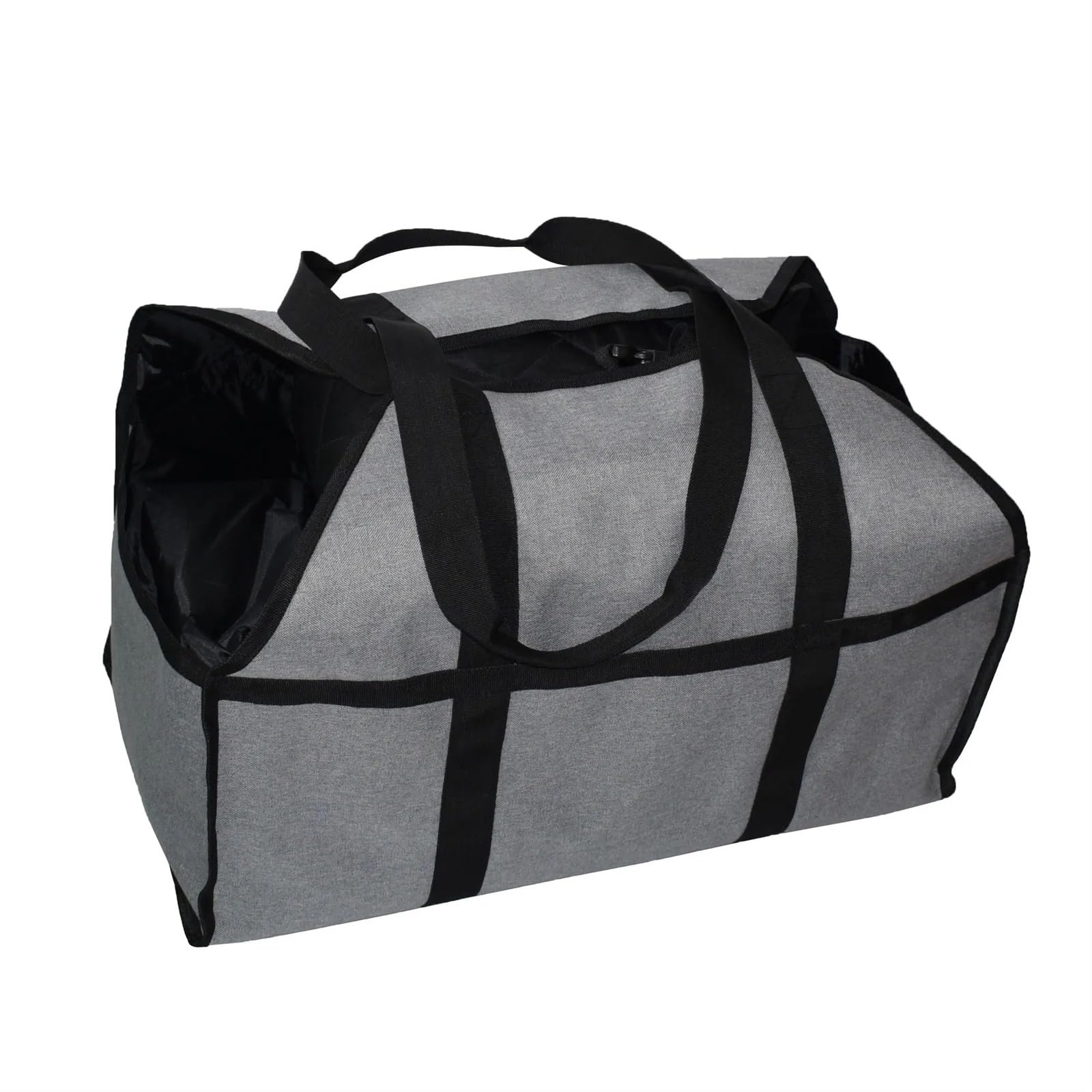 Borsa for legna da ardere in tela grigia da campeggio all'aperto di grande capacità