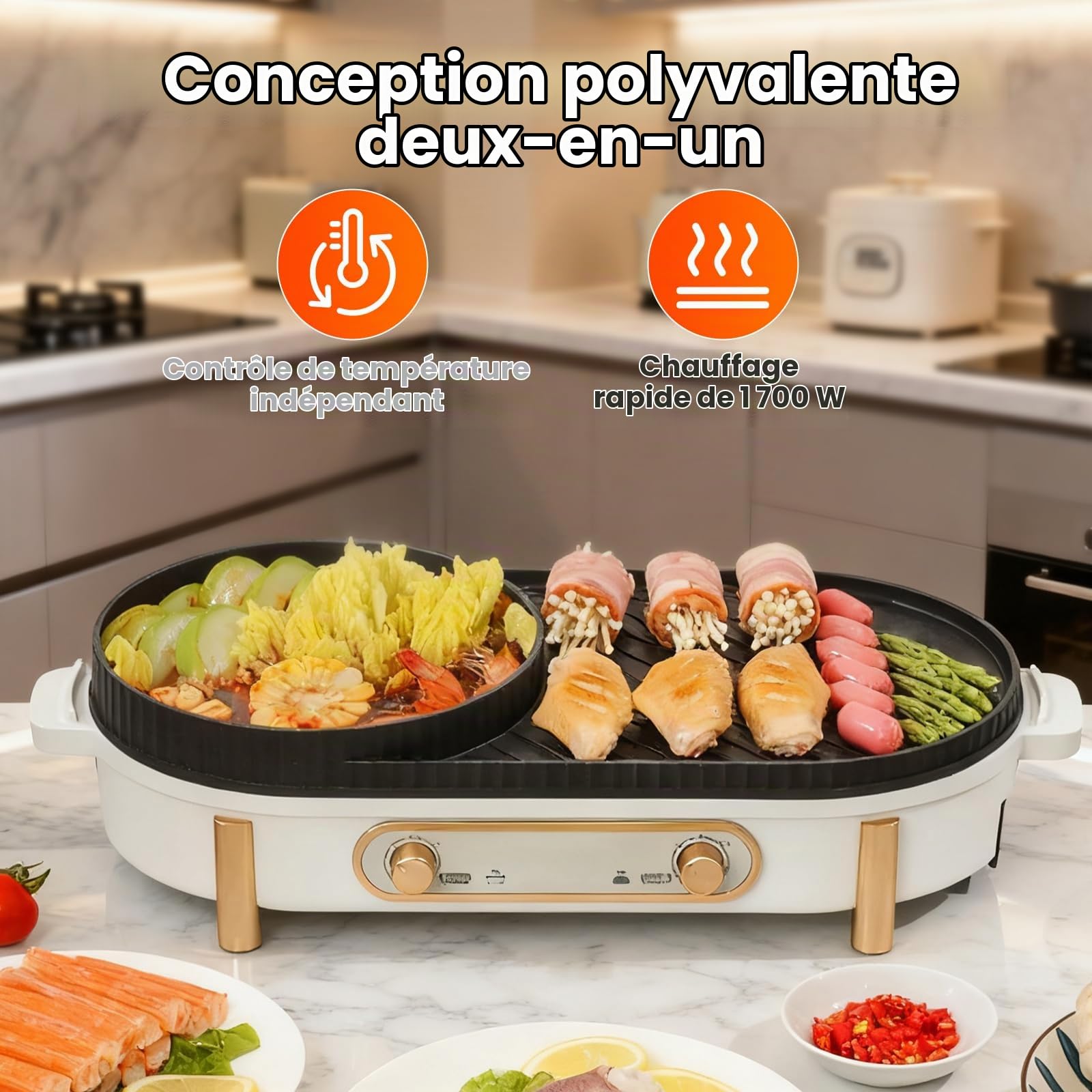 Marmite éLectrique Avec Gril, Marmite éLectrque 2 En 1, Marmites Chinoise