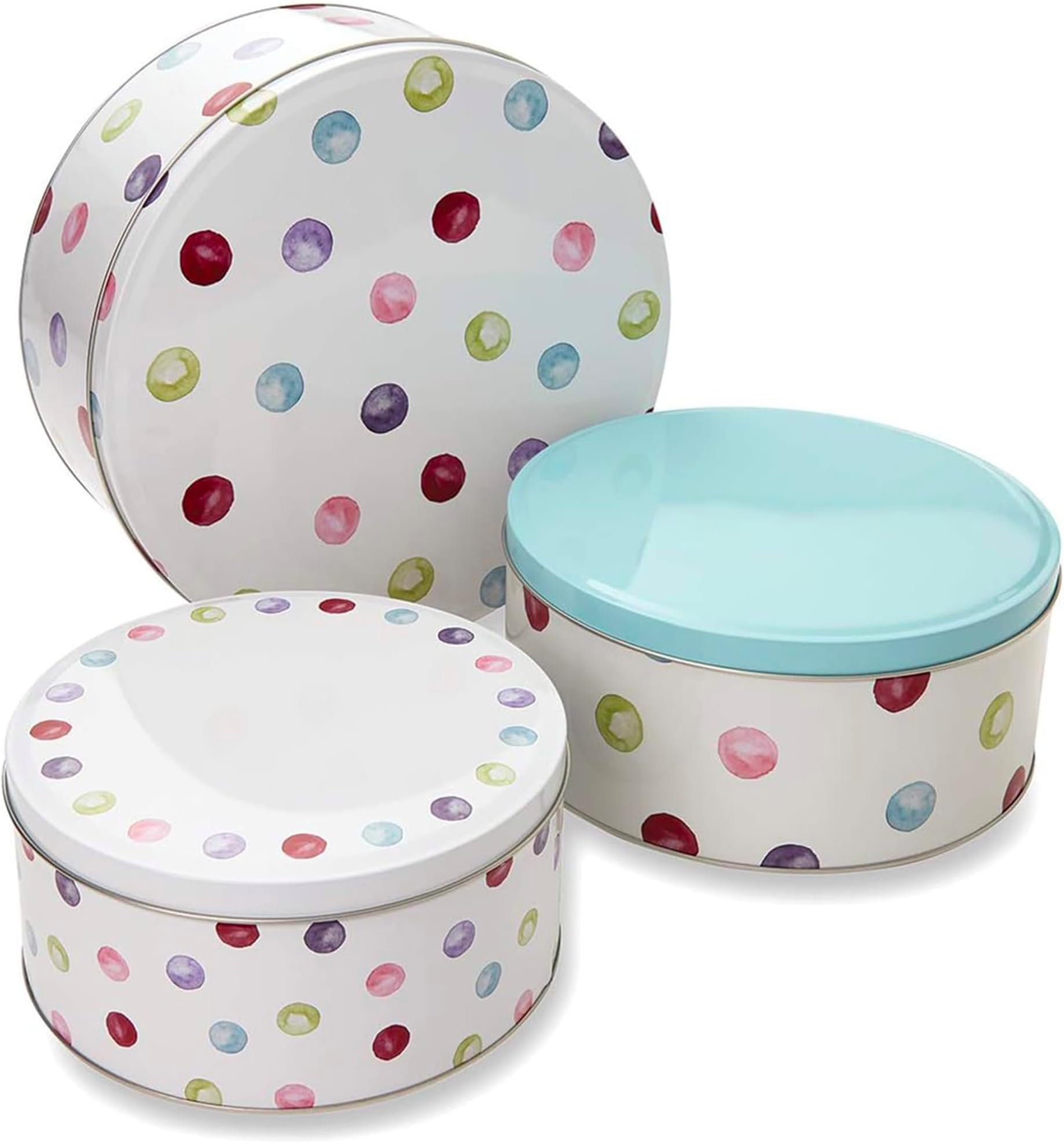 Cook Smart England Set of 3 Cake Storage Tins | British Designed Nesting Cake Tins for Cakes & Biscuits | Cake Tin/Biscuit Tin Available as Square Cake Storage Tin or as Round Cake Storage Tin