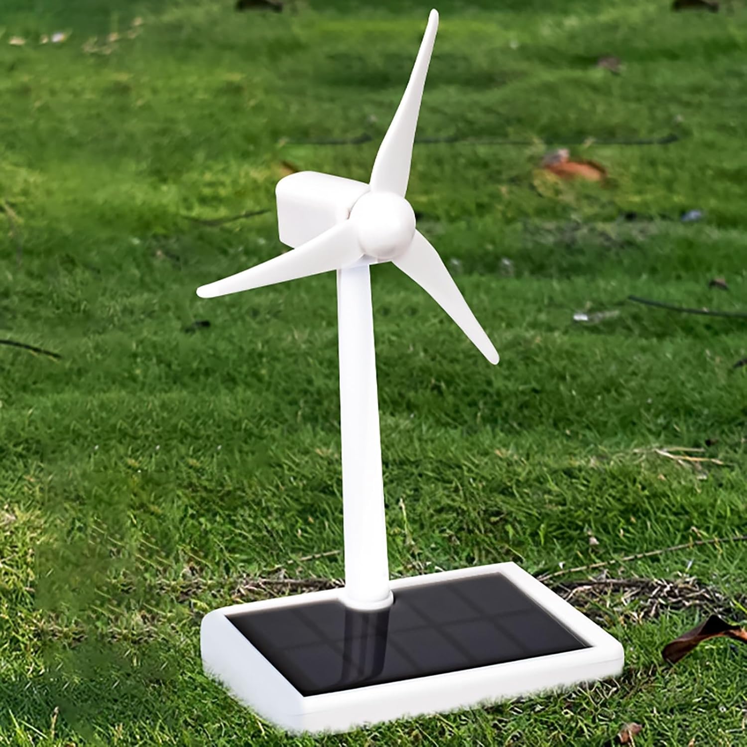 DIY Solar Windmill Generator Model – Renewable Energy Demonstration Kit With Rotating Blades, Solar Panel Power, Desk Display For Hobbyists(Long Rod – Dual Blades)