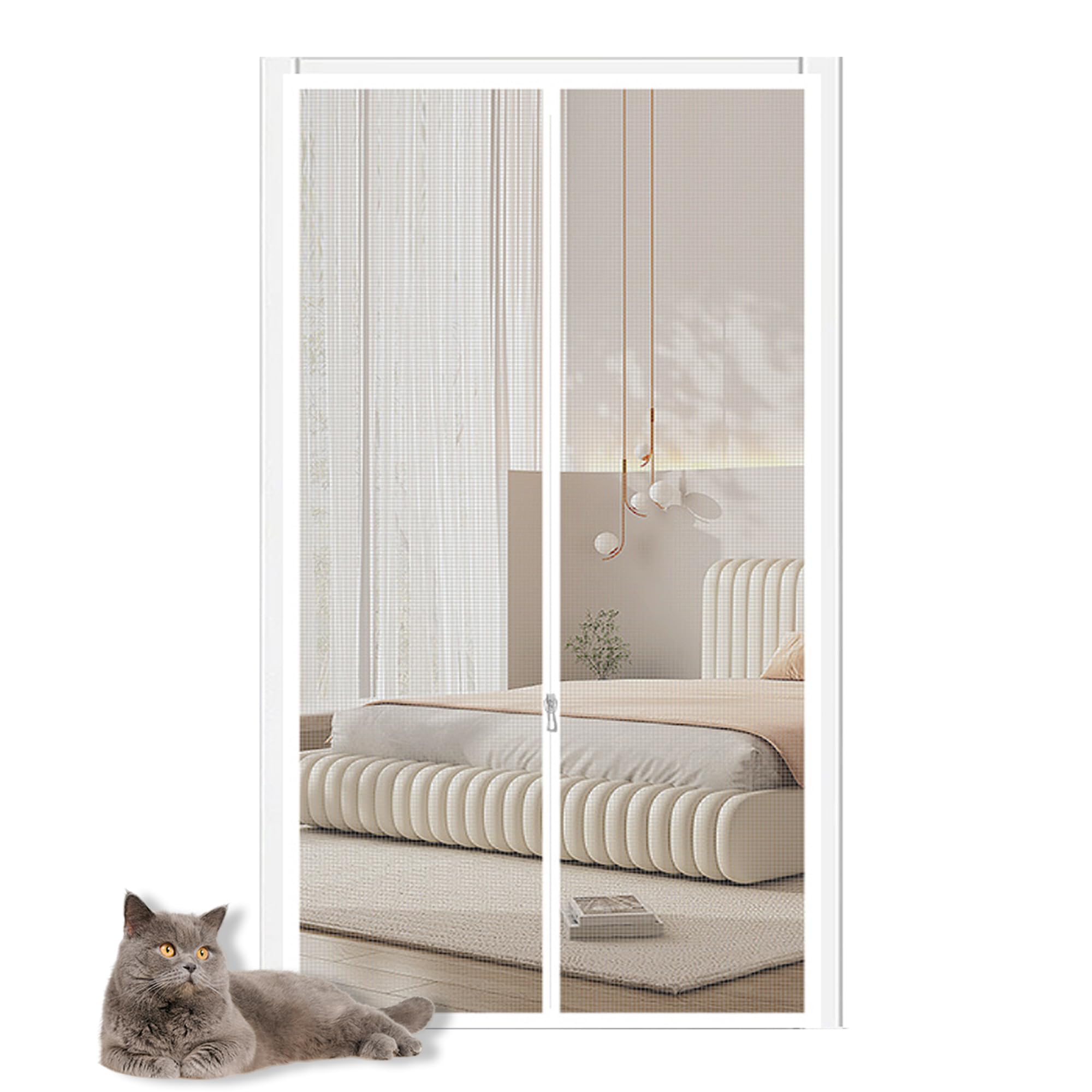 Moustiquaire amovible pour porte bloquant les insectes avec air frais
