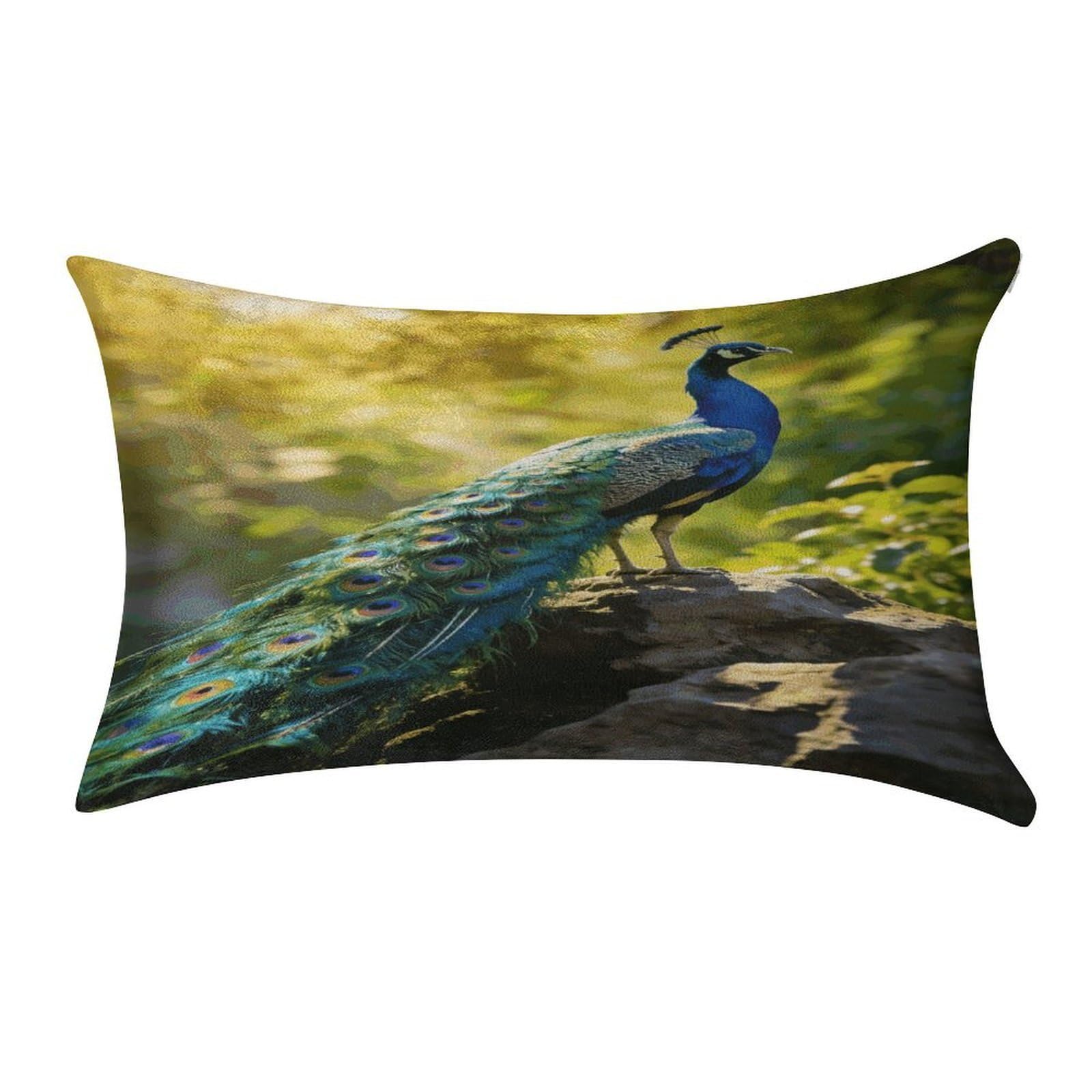 Fodpand Style Beautiful Peacock Pillowcase,Elegant Designed Home Decor,Velvet Pillowcase,Soft And Cozy,Pillow Case Cover With Hidden Zipper For Bedroom, Sofa, Couch