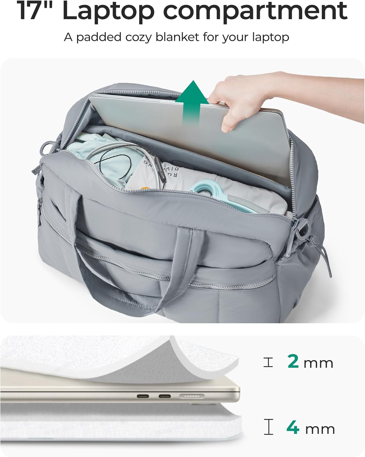 BAGSMART Gym Bag for Women, Duffle Bag for Travel with Wet Pocket, Lightweight Carry on Weekender Duffel, Water Resistant - Image 5