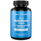 Vital Vitamins Men's Multivitamin Complex - Made with Essential Amino Acids & Maca Root - with Vitamin A, C, E, B6, B12, D3 & Male Performance Blend - Daily Mens Multivitamin - 60 Capsule