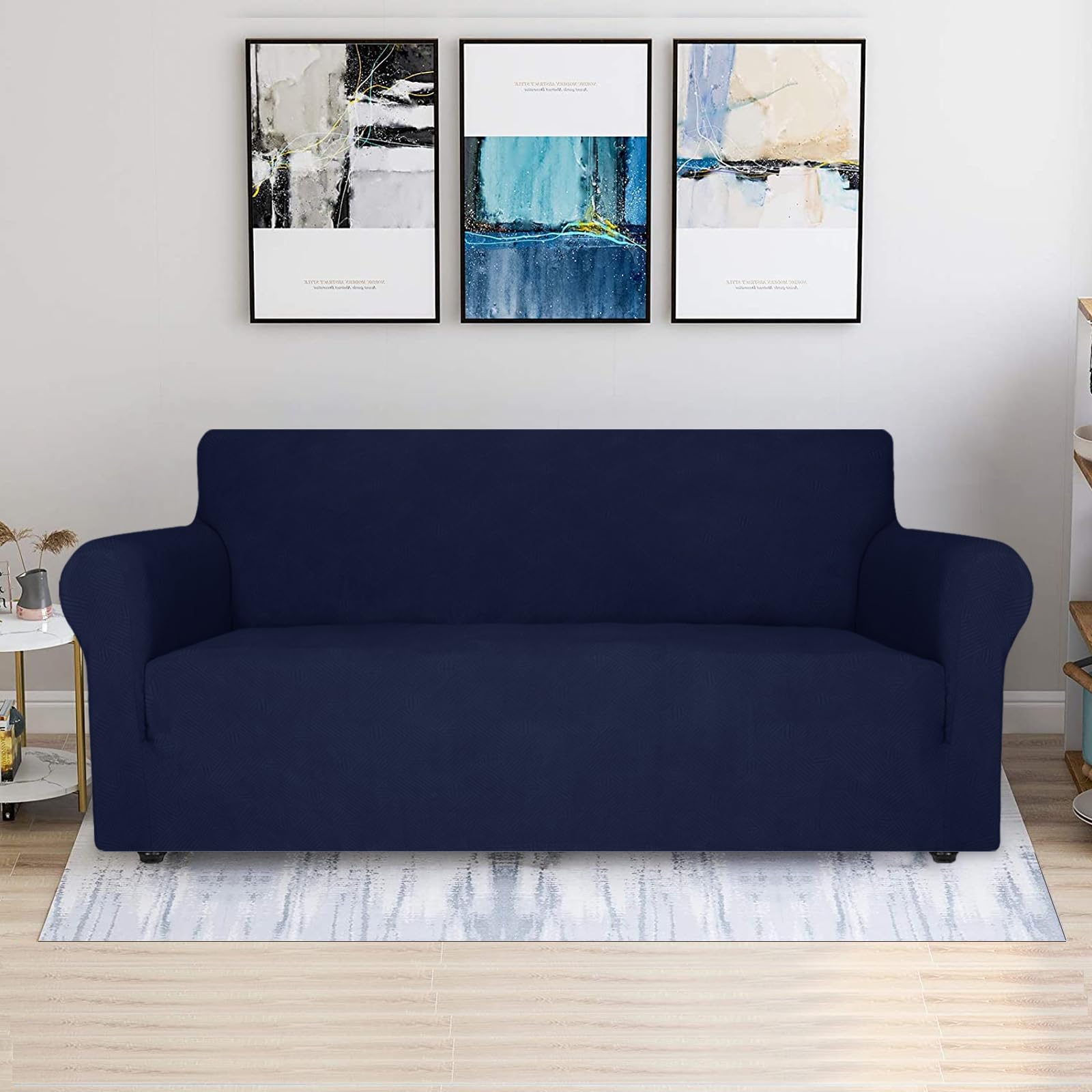 Ystyle Copridivano 3 Posti Con Braccioli, Copri Divano Antigraffio Gatto, Copridivani Elasticizzati, Pesante Inverno Copri Divani, Fodera Divano Antimacchia Lavabile Antiscivolo, Blu