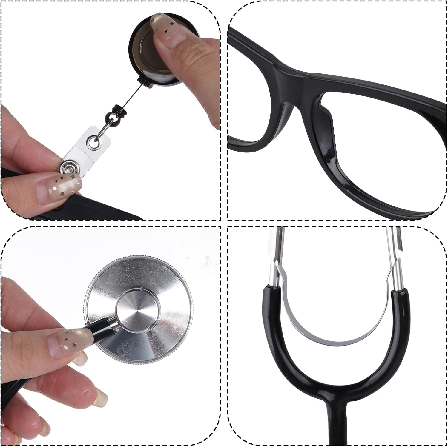 choyaxo Nurse Costume Accessories Including Stethoscope Lensless Glasses for Adults Halloween