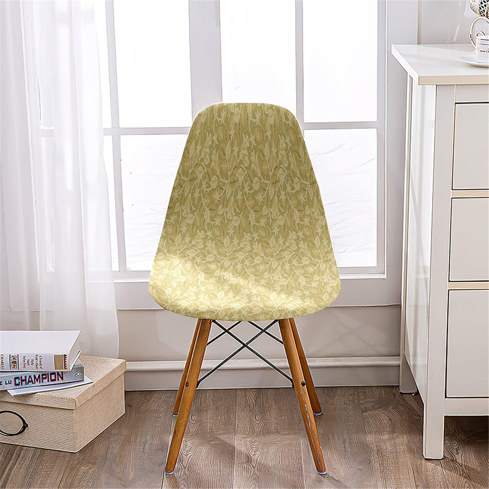 Chickwin Pack 1 2 4 6 Fundas Sillas Comedor XL Respaldo Alto, Plaid Jacquard Fundas Elasticas Para Sillas De Sala, Funda Para Silla Impermeable Universal Ajustable (1 Piezas,Verde