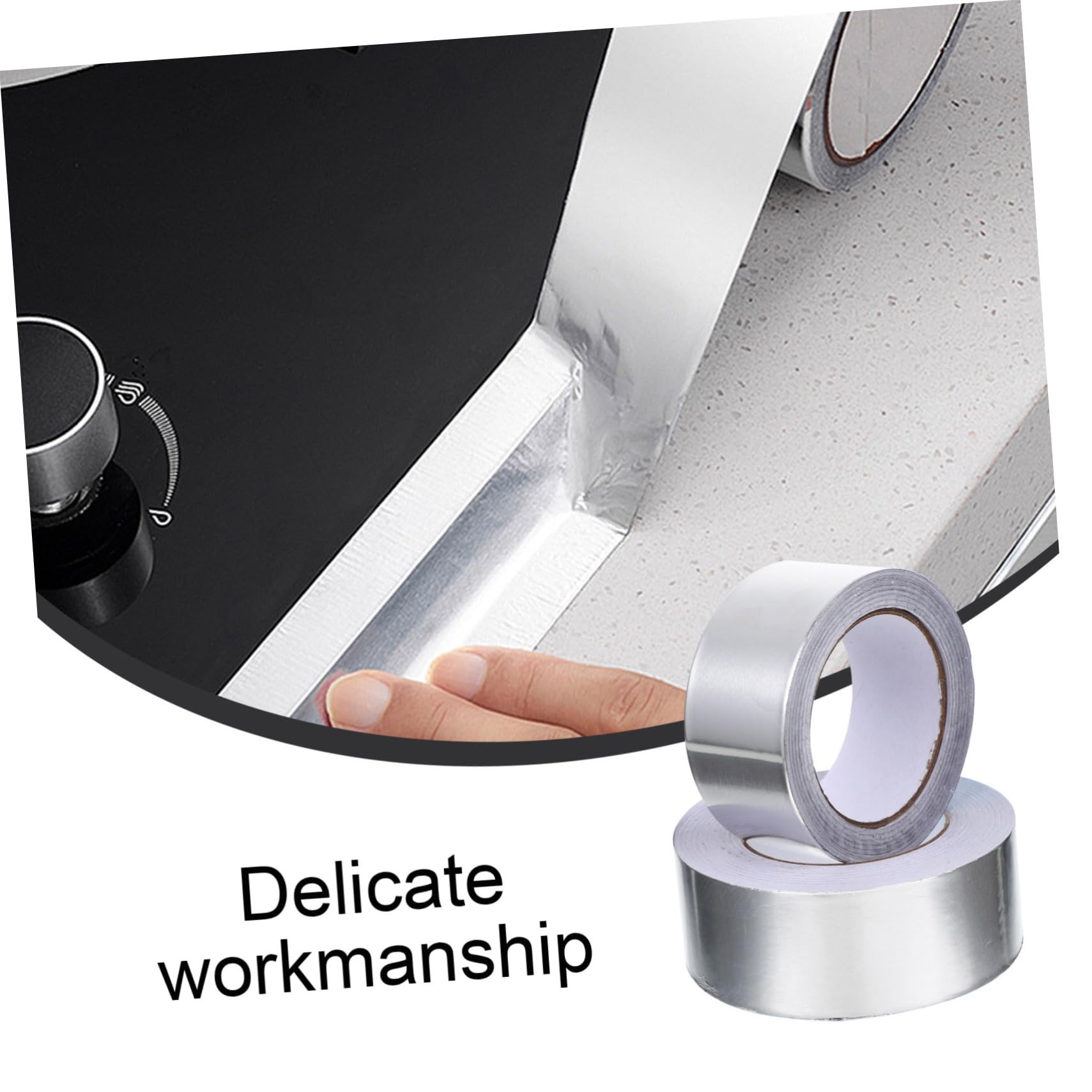 Artibetter 2 Rollen Aluminiumfolien Klebeband Set Hitzebeständig Wasserfest für Küche Rohrleitungen und Präzisionsinstrumente