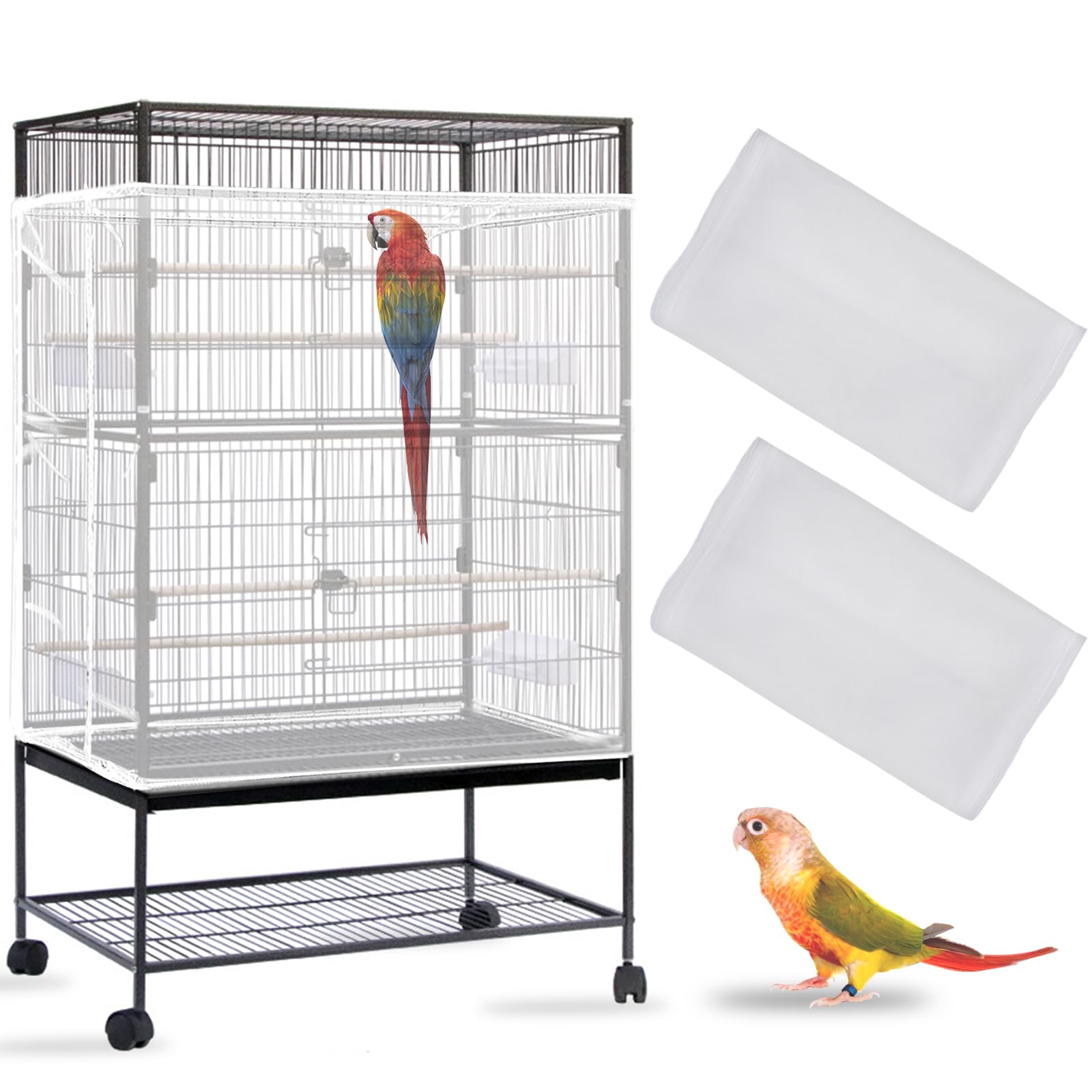 Snapklik.com : Daoeny 2PCS Bird Cage Seed Catcher, Large Bird Cage ...
