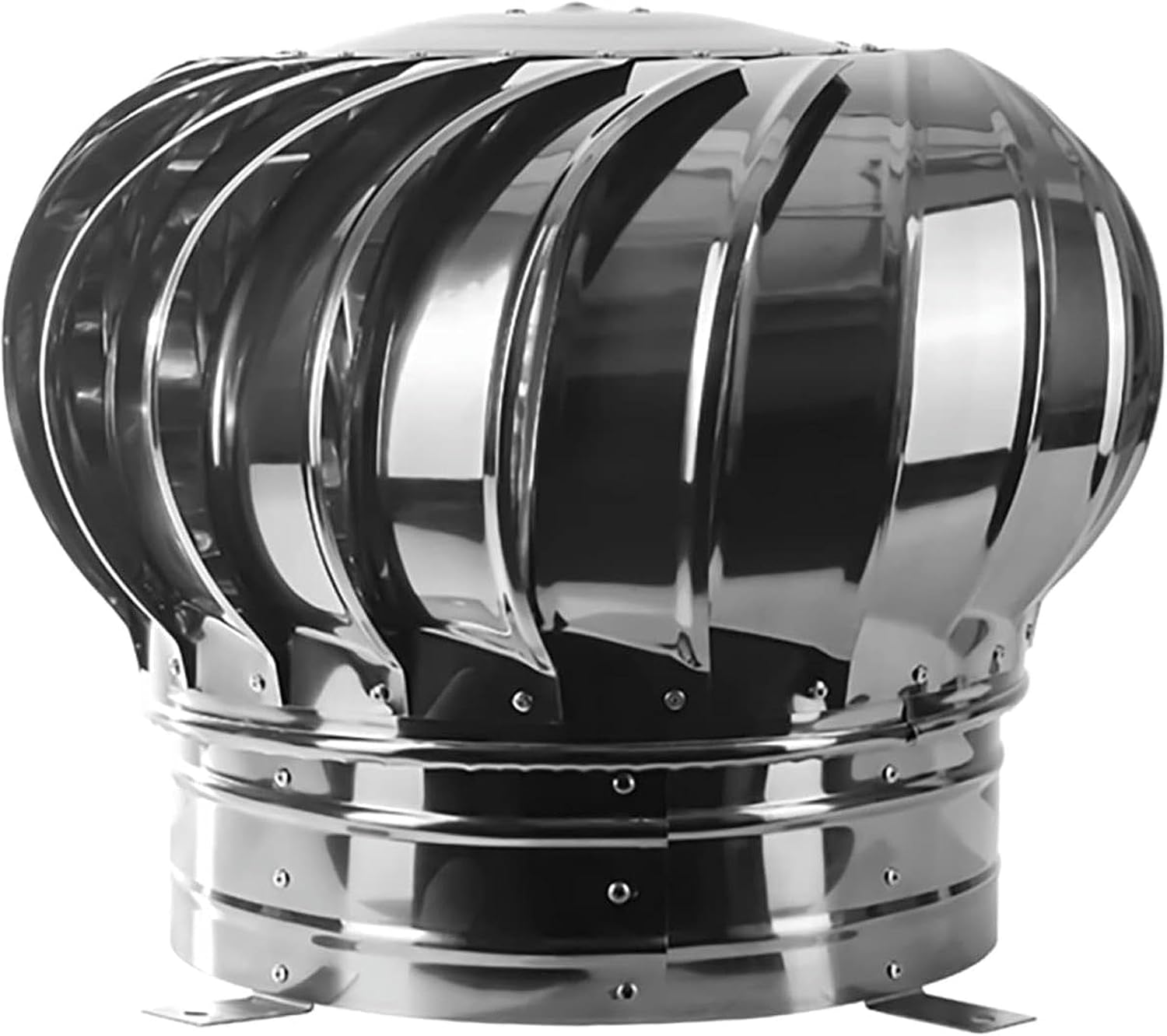 Rotating Chimney Cowl Cap Chimney Spinner Cowl Roof Turbine Ventilator 304 Stainless Steel Waterproof Windproof Improves Indoor Air Easy to Install Rotating Cap Ventilation