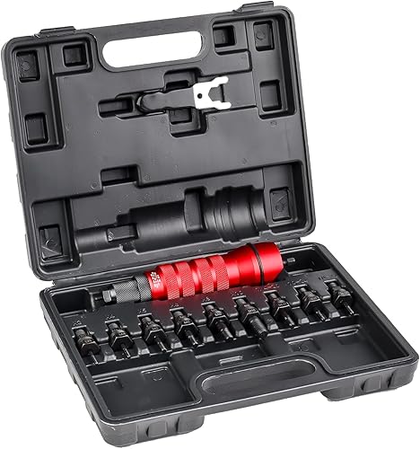 Miniatura 8 de Adaptador de pistola remachadora eléctrica de taladro inalámbrico, kit de adaptador de taladro de tuerca de remache que incluye M3 M4 M5 M6 M8 M10