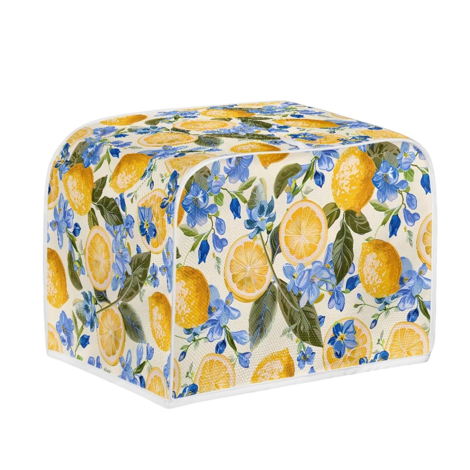 STUOARTE Lemon Flower Printed 4 Slice Toaster Cover for Women, Dustproof Toaster Covers Bread Maker Protector, Kitchen Small Appliance Covers, Kitchen Accessories