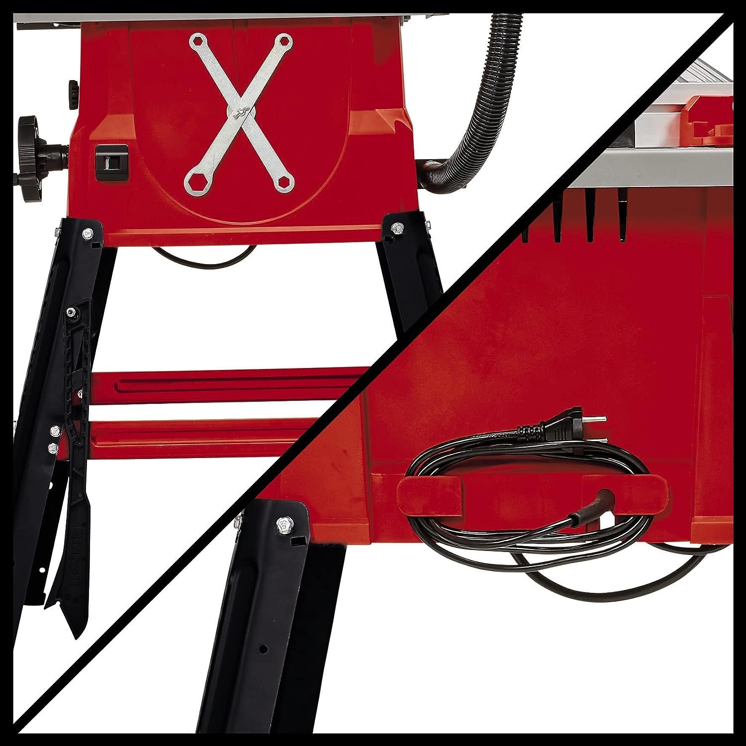 Sega circolare da banco TC-TS 2025/3 di Einhell (max. 2.000 watt, guida angolare, guida parallela, collegamento di aspirazione sulla scocca e protezione lama, lama in metallo duro inclusa)