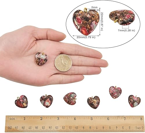 Miniatura 10 de 10 colgantes de cristal natural de ojo de tigre de Airssory en forma de corazón para mujeres, adultos, niñas, joyas, manualidades, collar, 0.906 x