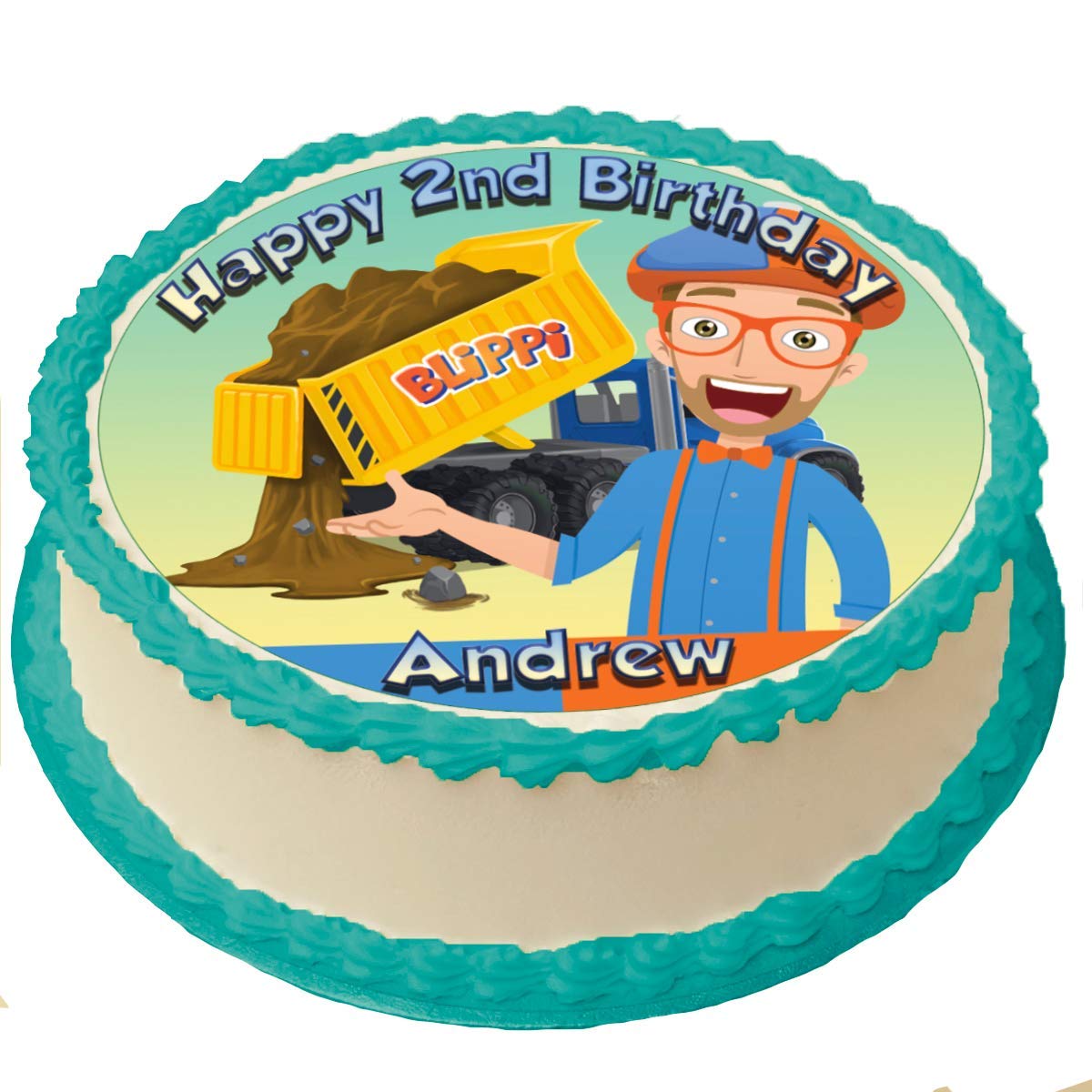 Amazon.com: Blippi Cake Topper 8 Inches Round Birthday Cake Topper :  Grocery & Gourmet Food