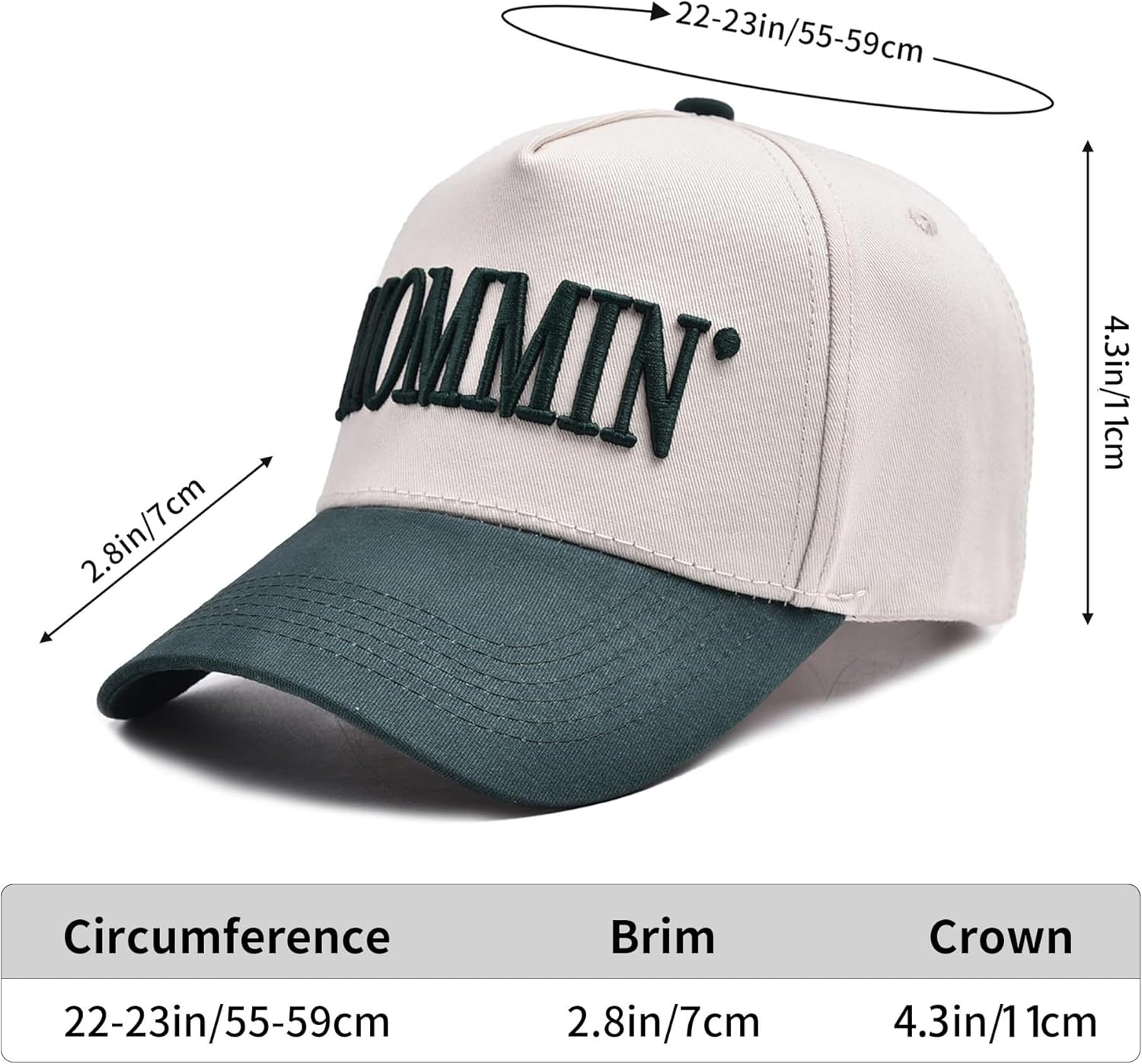Mommin Baseball Cap for Women Men Vintage Embroidered Mom Trucker Hat Adjustable Canvas Vintage Hat for Casual Wear - Image 2