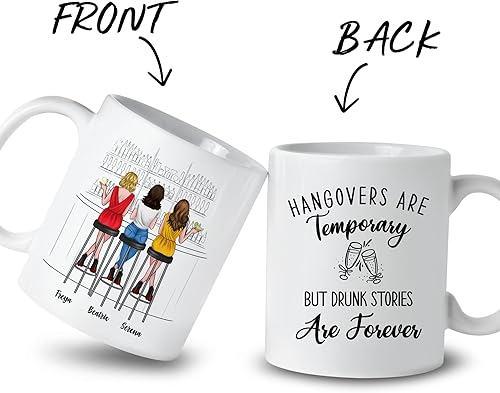 Miniatura 50 de Gossby Taza de café personalizada para hermana, regalo personalizado con diseño, nombre, 11 onzas, 15 onzas, cumpleaños, Navidad, regalo de larga 3