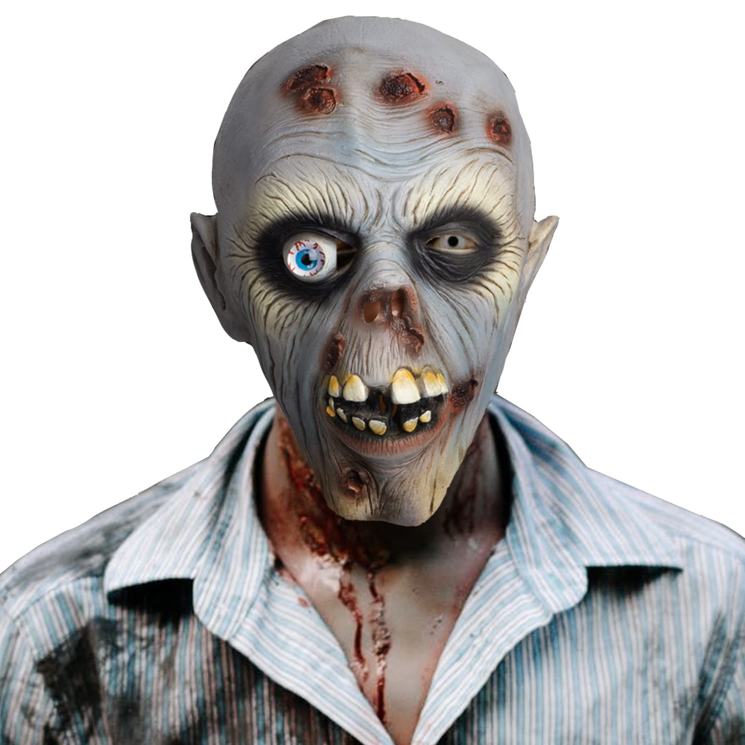 Creepy Party Zombie Mask Halloween Scary Horror Bloody Full Head Latex Mask Costume Masks for Adults Men