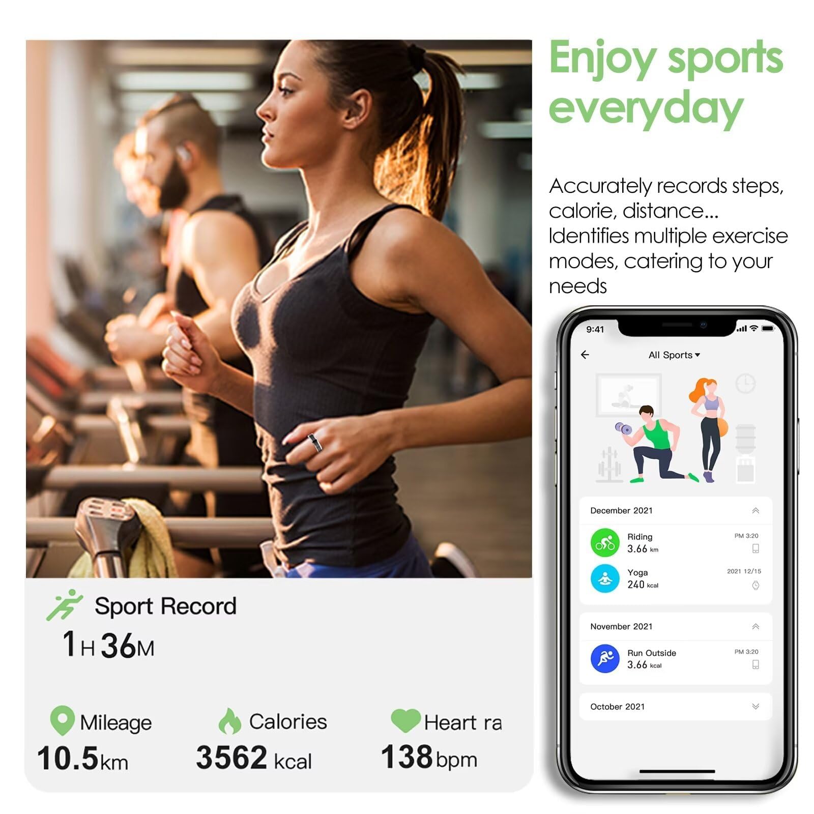 Smart Ring Fitness Tracker Ring Smartringe für Herren Damen Schlaftracker Schwarz Herzfrequenz Smartring Fitnessring Smart Ring Android Gesundheitsring Schrittzähler Fitnesstracker Pulsmesser Sport