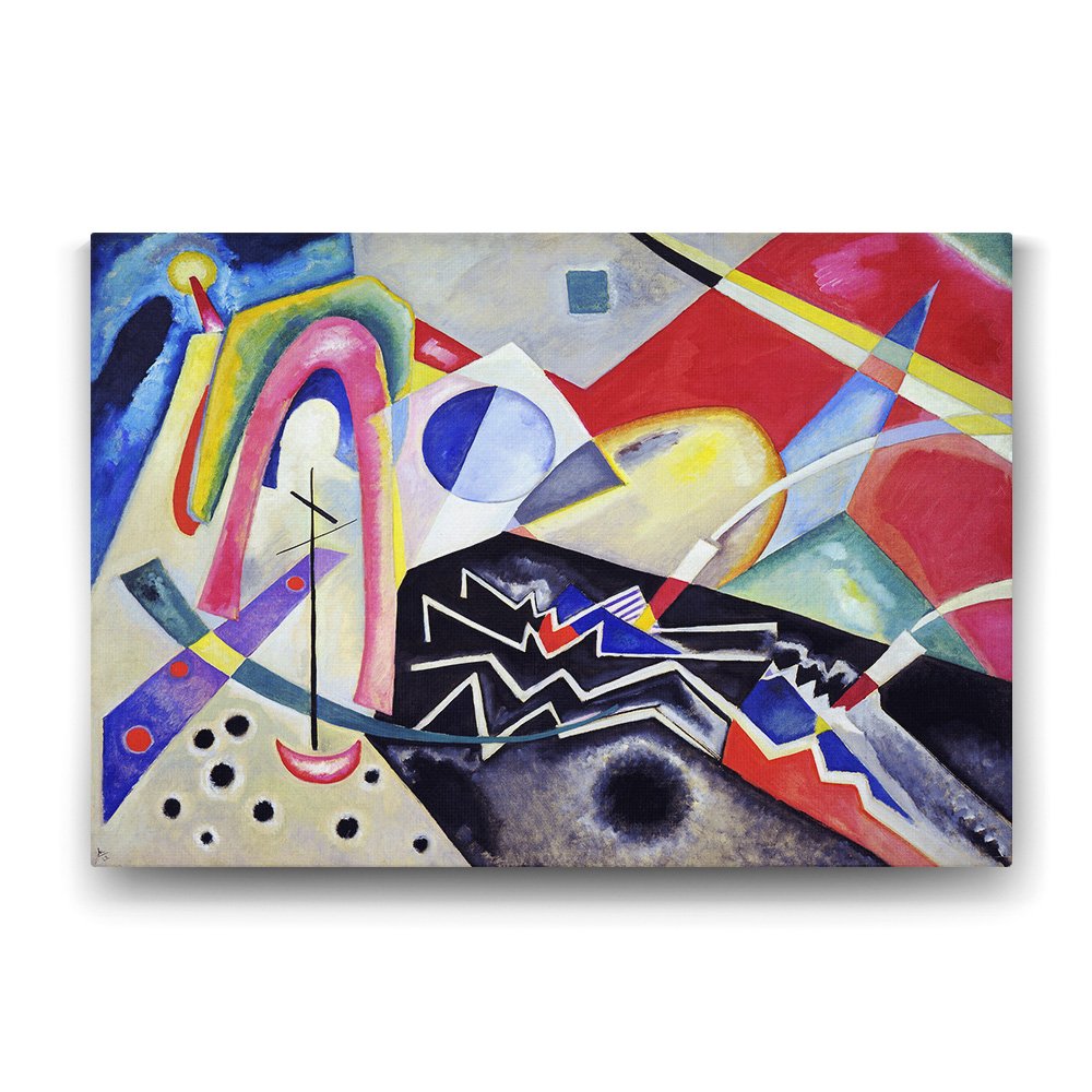 Wassily Kandinsky - White Zig Zags Tablosu - 45x30cm