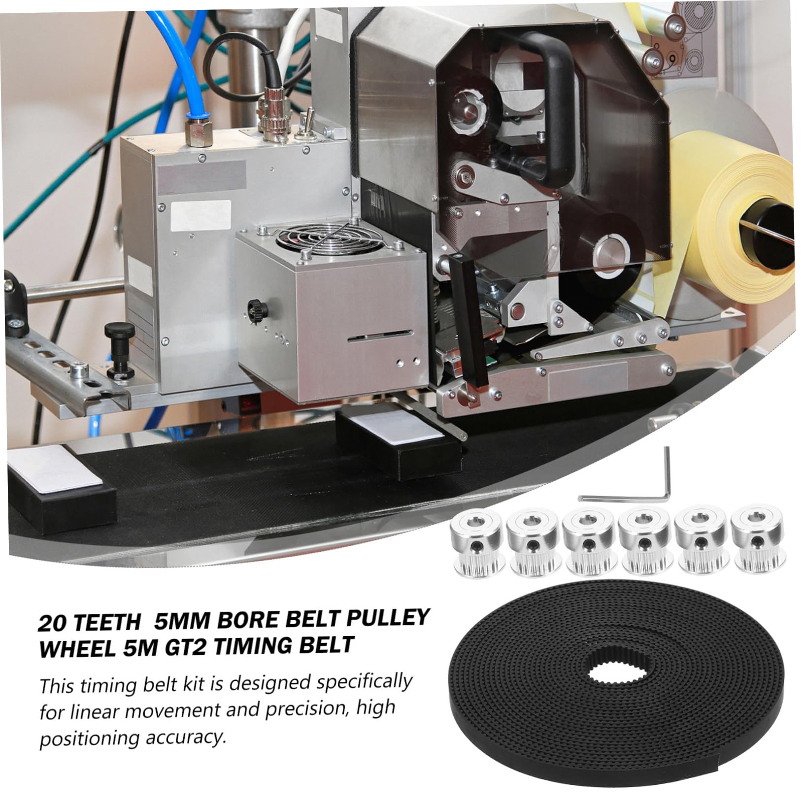 Mobestech 3sets Accessori Per Stampante Cinghia e Ruote Pulleys Di Sostituzione Affidabile Per Componenti Di Stampa Performance Stabile e Precisione Di Trasmissione