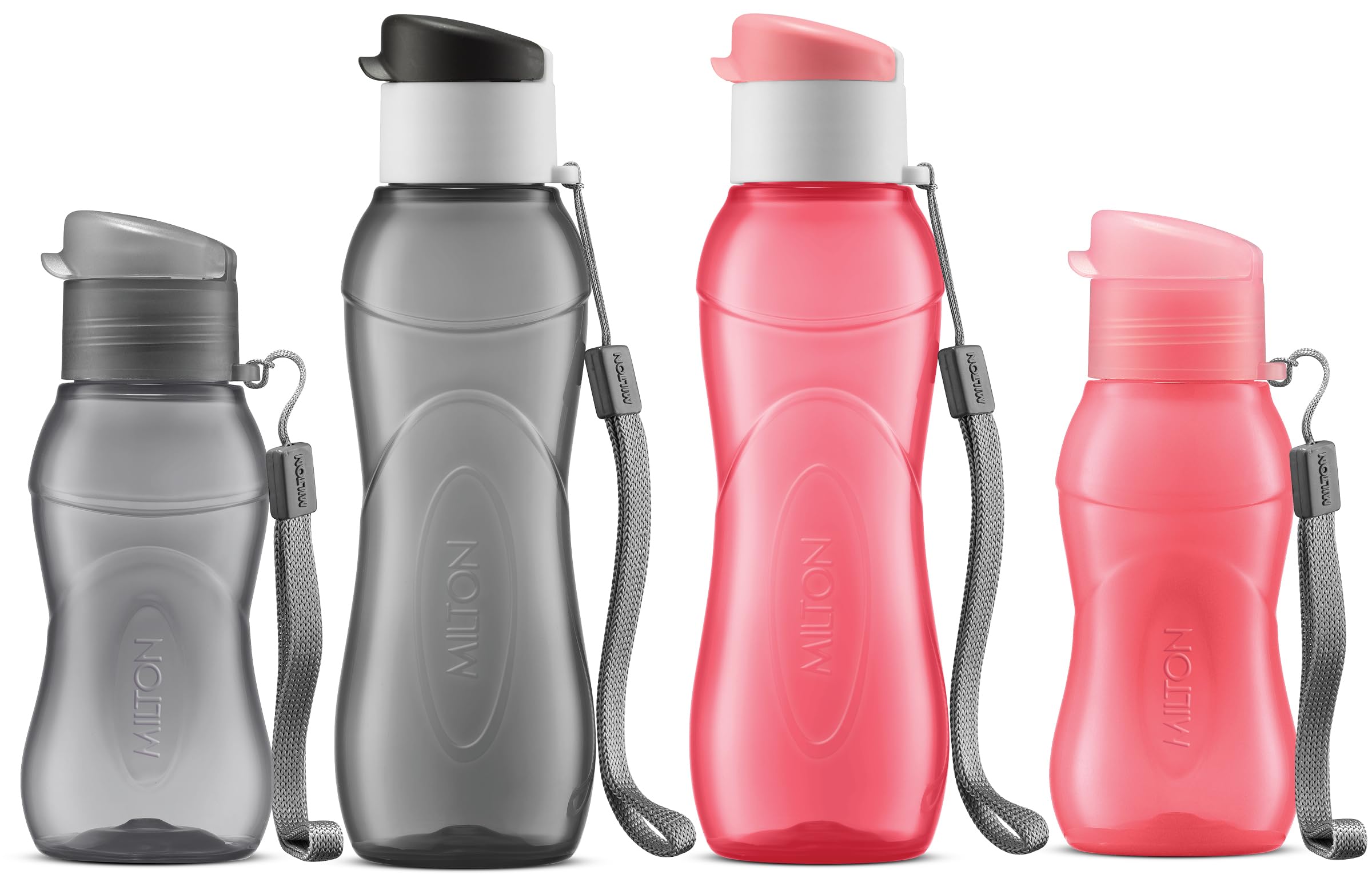 MILTON 4 pack 6 and 12 oz Kids Water Bottle for School Leak Free Flip Lid- Portable Small Sports Water Bottle for Adults Carry Strap Party Favors for Kids Prizes Gifts Goodie Bag Stuffers Bulk Pack โ image 1