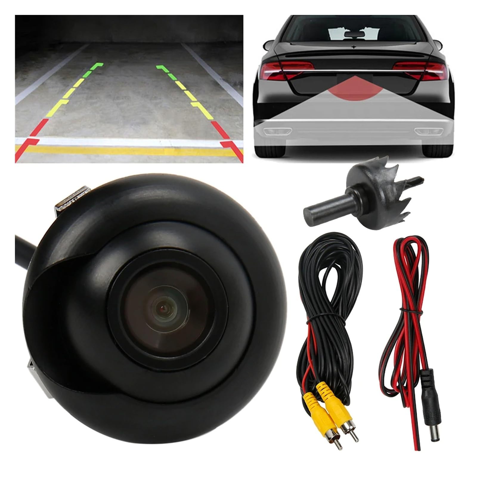 Cámaras Traseras Cámara Vista Trasera Coche Marcha Atrás 170 Grados Ip68 Impermeable Ccd HD Imagen Visión Nocturna Monitor Marcha Atrás Cable 6m(Product 2)