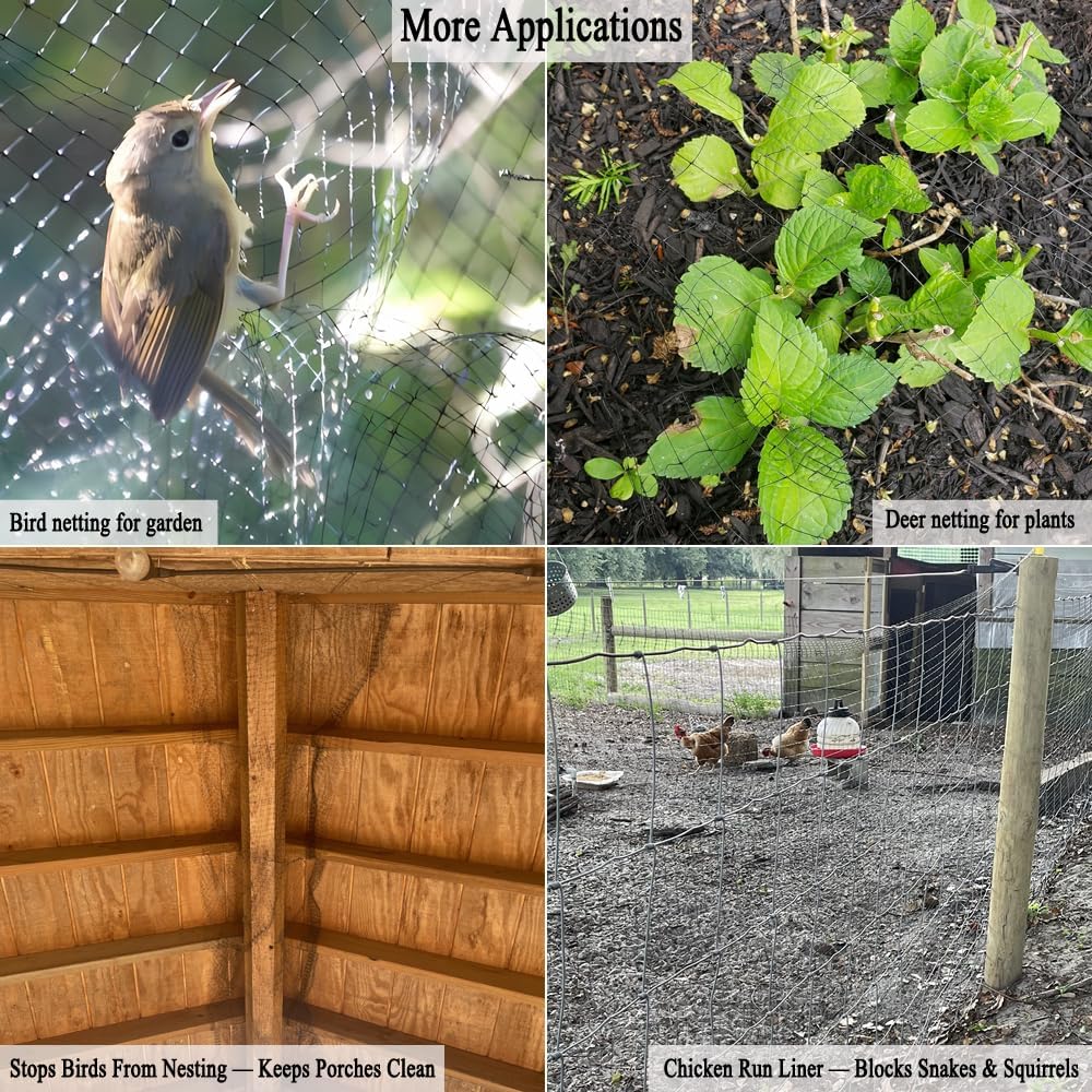 Deer Fence Netting 8x100 FT, Garden Netting Animal Barrier Against Deer, Birds, Small Animals, Blueberry Bush Netting Cover, Deer Netting for Shrubs, Plants, Fruit Tree & Vegetable