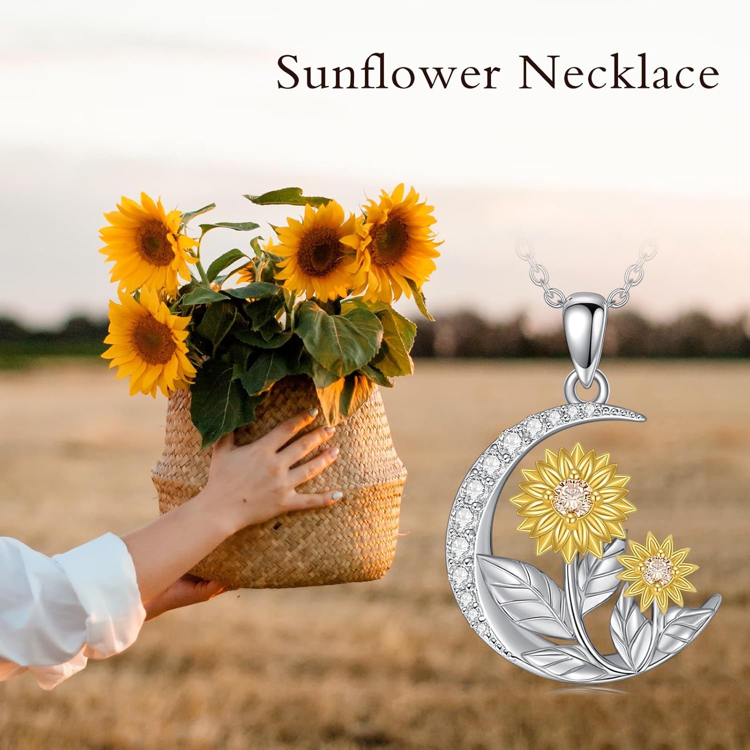 Tulip & Rose Necklace Sterling Silver Jewelry for Women - Sunflower Pendant Necklace Birthday Gifts for Mom - Image 6