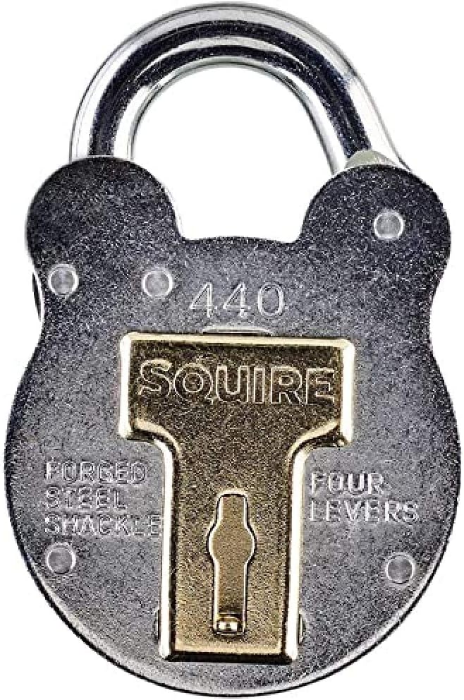 Squire Old English Galvanised Steel Case 4 Lever Padlock, Medium 2" (Length)