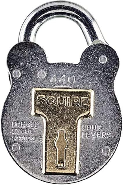 Squire Old English Galvanised Steel Case 4 Lever Padlock, Medium