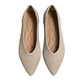 Women's Flats Shoes Pointed Toe Knit Ballet Comfortable Dressy Slip On Flat