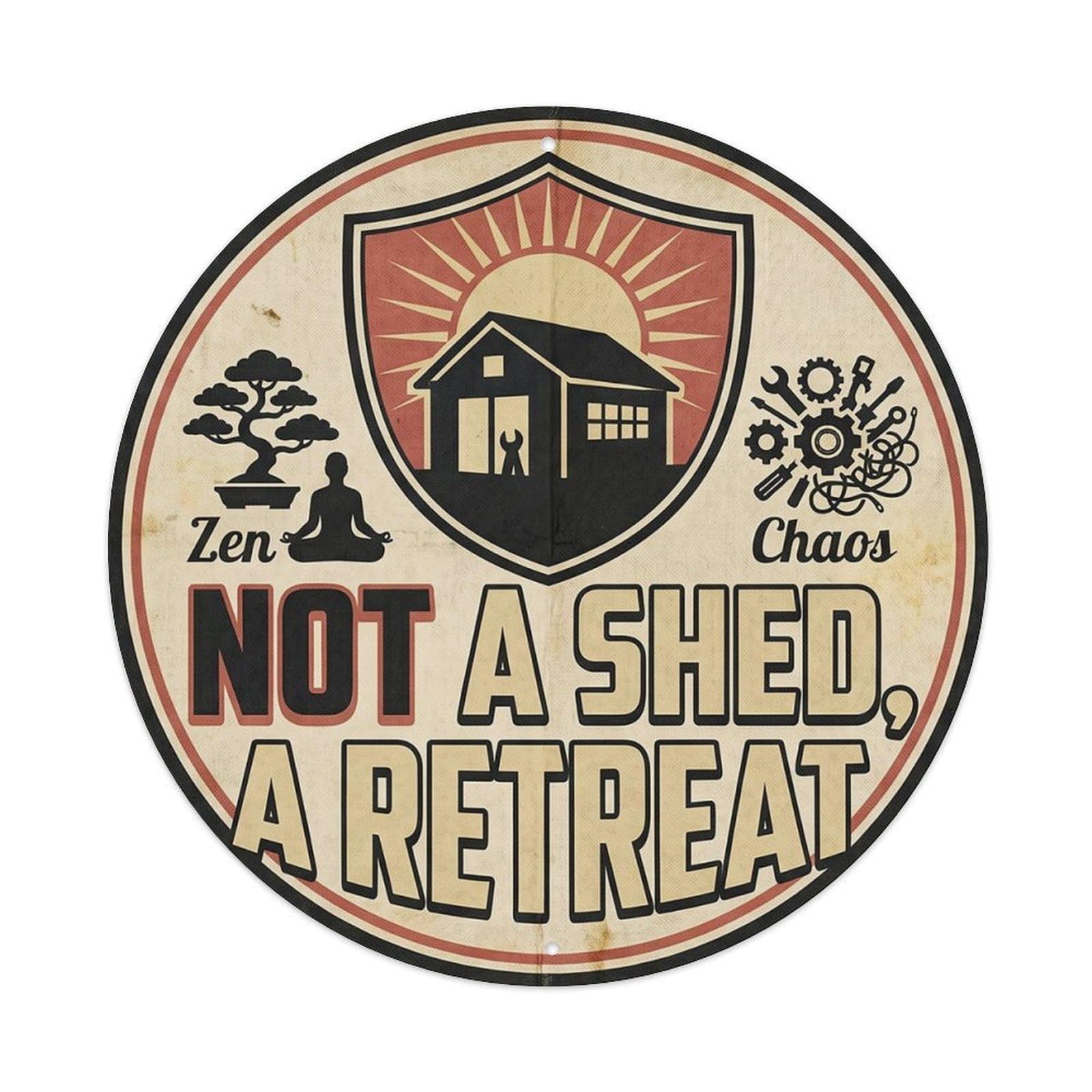 Garden Shed Retreat Comfort Work Getaway Backyard Metal Tin Sign