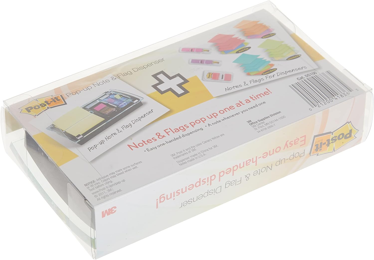 Post-it Pop-up Note and Flag Dispenser, Designer Series for 3x3 in Pop-up Style Notes and Flags (DS100) : Sticky Note Dispensers : Office Products