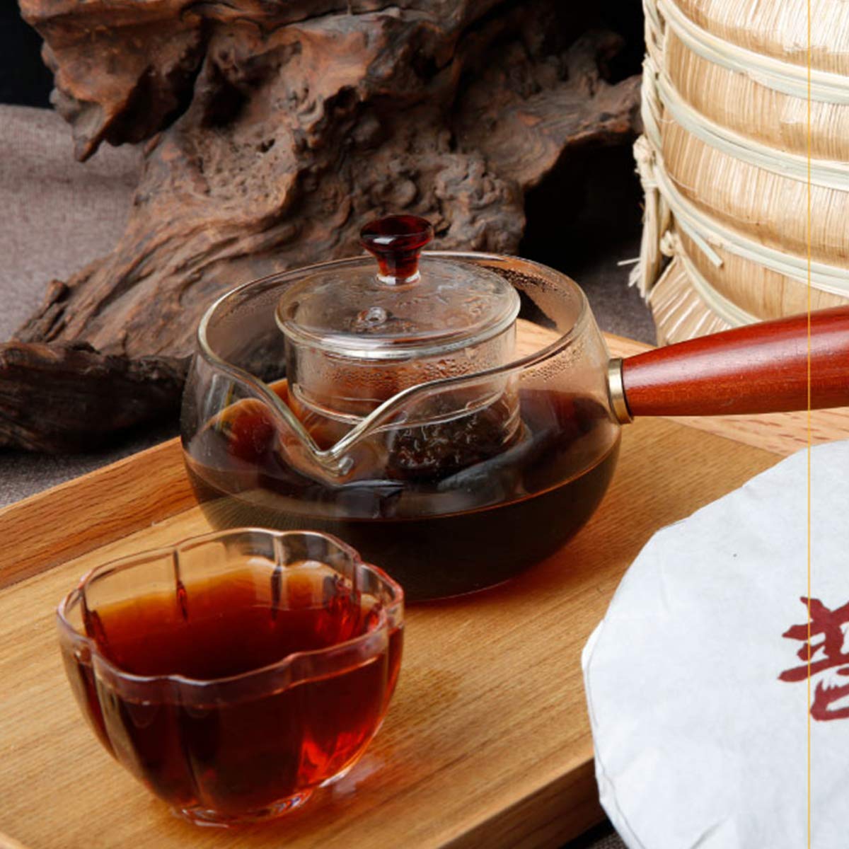 Großer Original Pu-Erh Tee 357g Gekochter Teekuchen Gereifter Tee shu Pu-Erh Schwarzer Tee