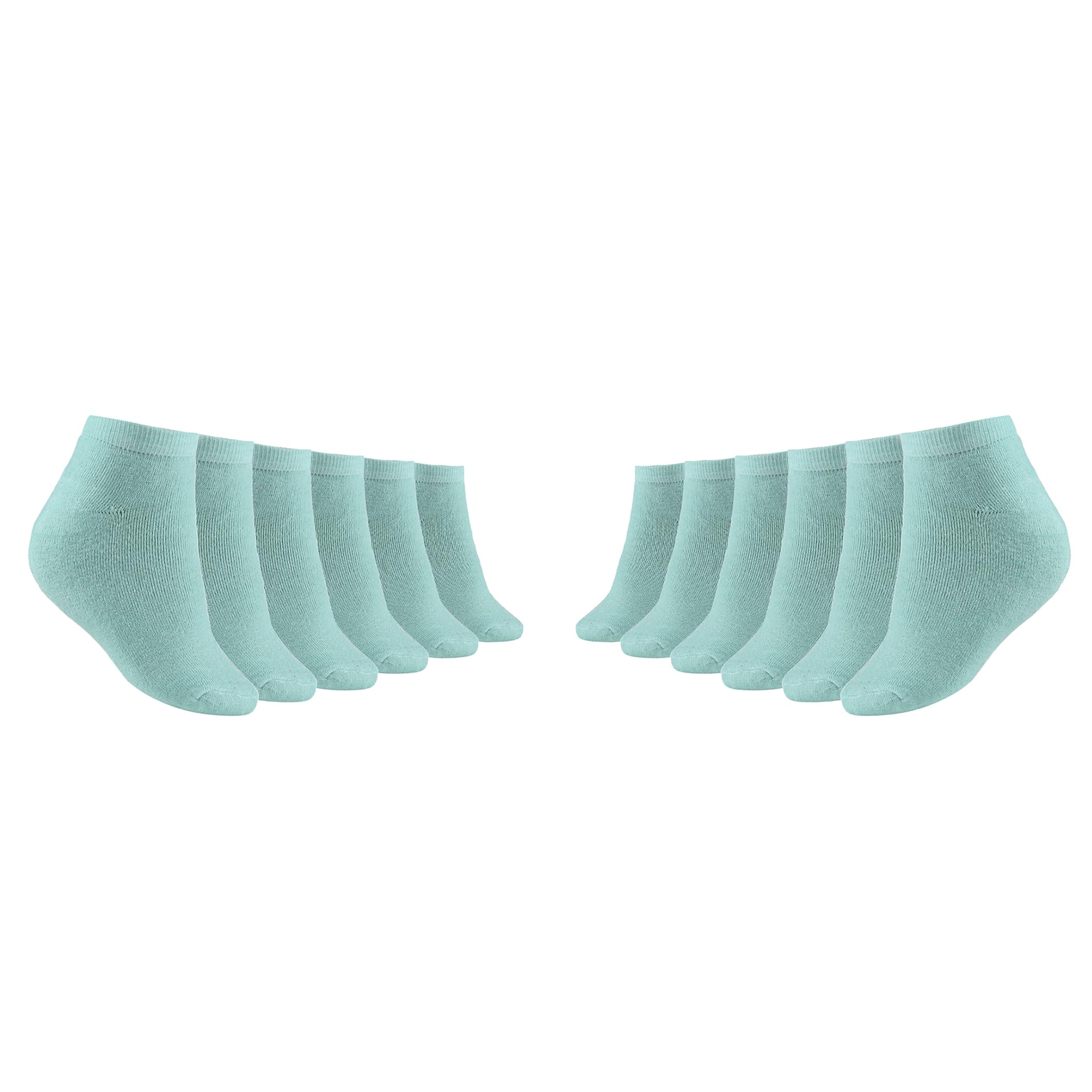 (Pack of 6 Pairs = 12 Socks Men Winter Woolen Warm Light Green Sneaker Length Socks